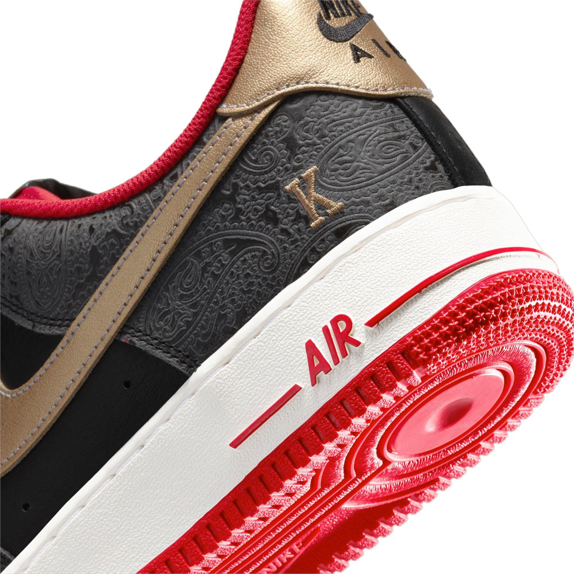 Nike Air Force 1 LX Black/Metallic Gold/University Red Men's Shoe -  Hibbett