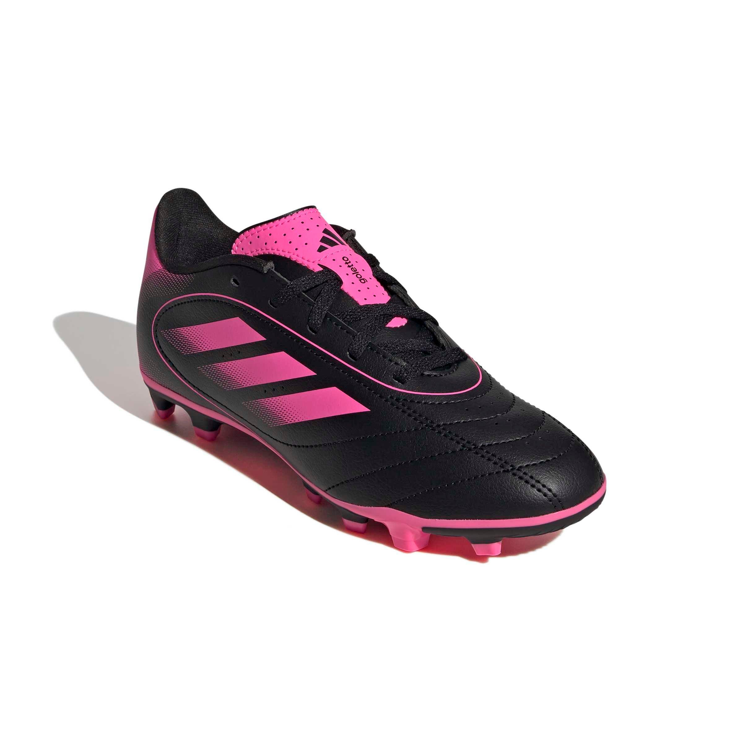 adidas Goletto IX FG Grade School Kids' "Core Black/Lucid Pink/Core Black" Soccer Cleat