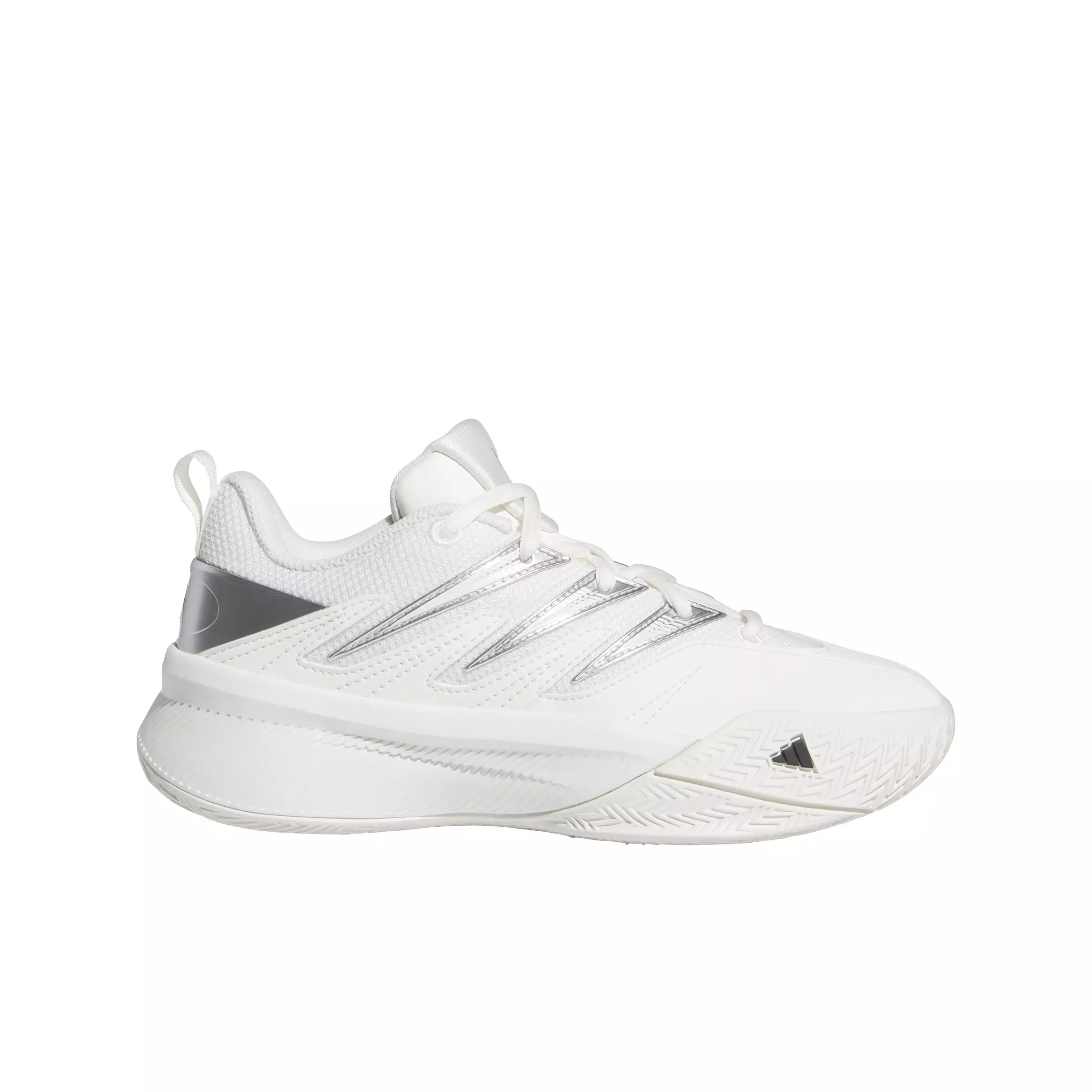 adidas Dame Certified 3 "Core White/Core Black/Silver Metallic" Grade School Boys' Basketball Shoe - WHITE/BLACK/SILVER