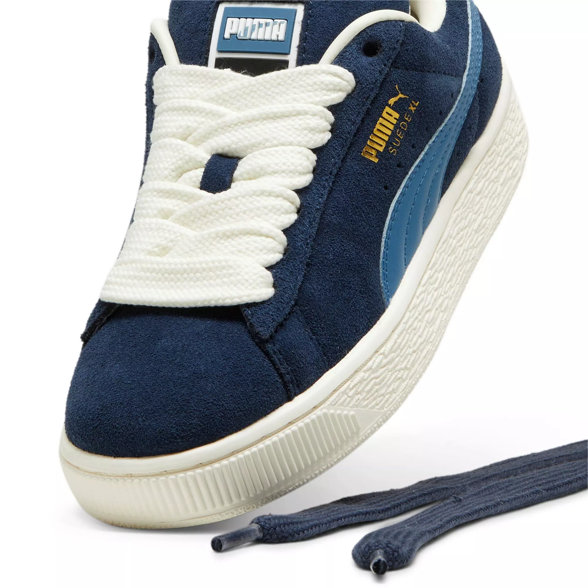 PUMA Suede XL JR "Club Navy/Blue Horizon" Grade School Boys' Shoe - NAVY/BLUE