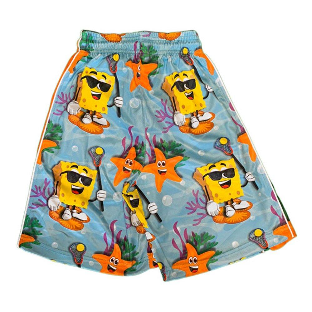 Flow Society Sponge Lax Big Boys' Blue/Orange Attack Shorts