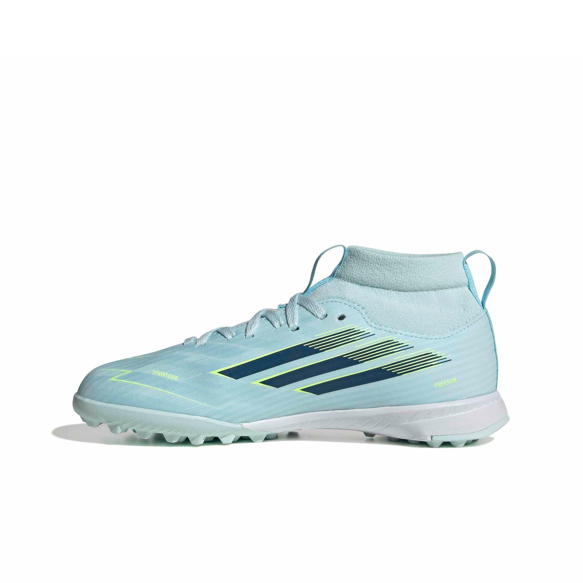 adidas F50 Sparkfusion League MC Turf "Blue/Dusky/Hi-Res Yellow" Grade School Kids' Soccer Shoe - BLUE/DUSKY/YELLOW Thumbnail View 2