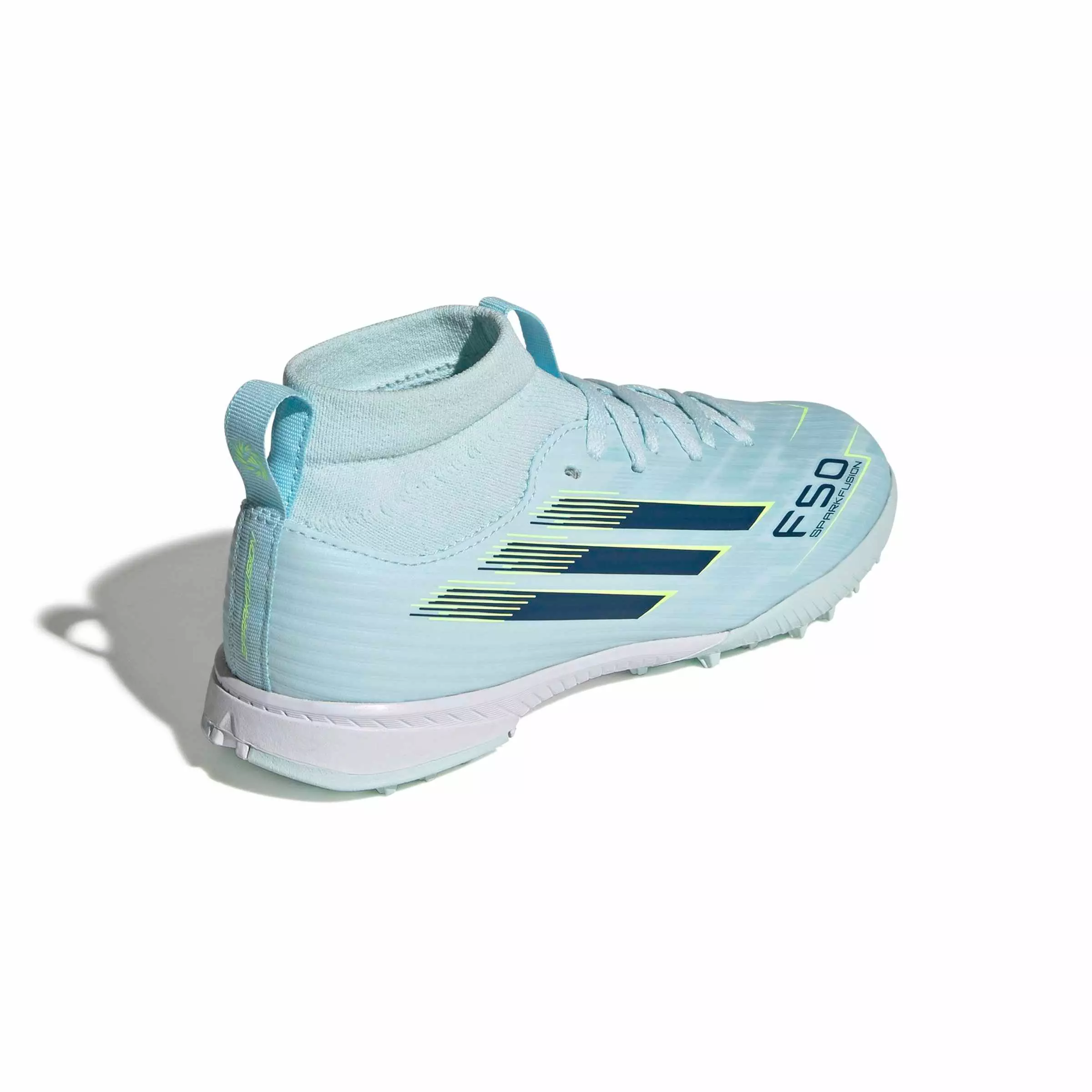 adidas F50 Sparkfusion League MC Turf "Blue/Dusky/Hi-Res Yellow" Grade School Kids' Soccer Shoe - BLUE/DUSKY/YELLOW