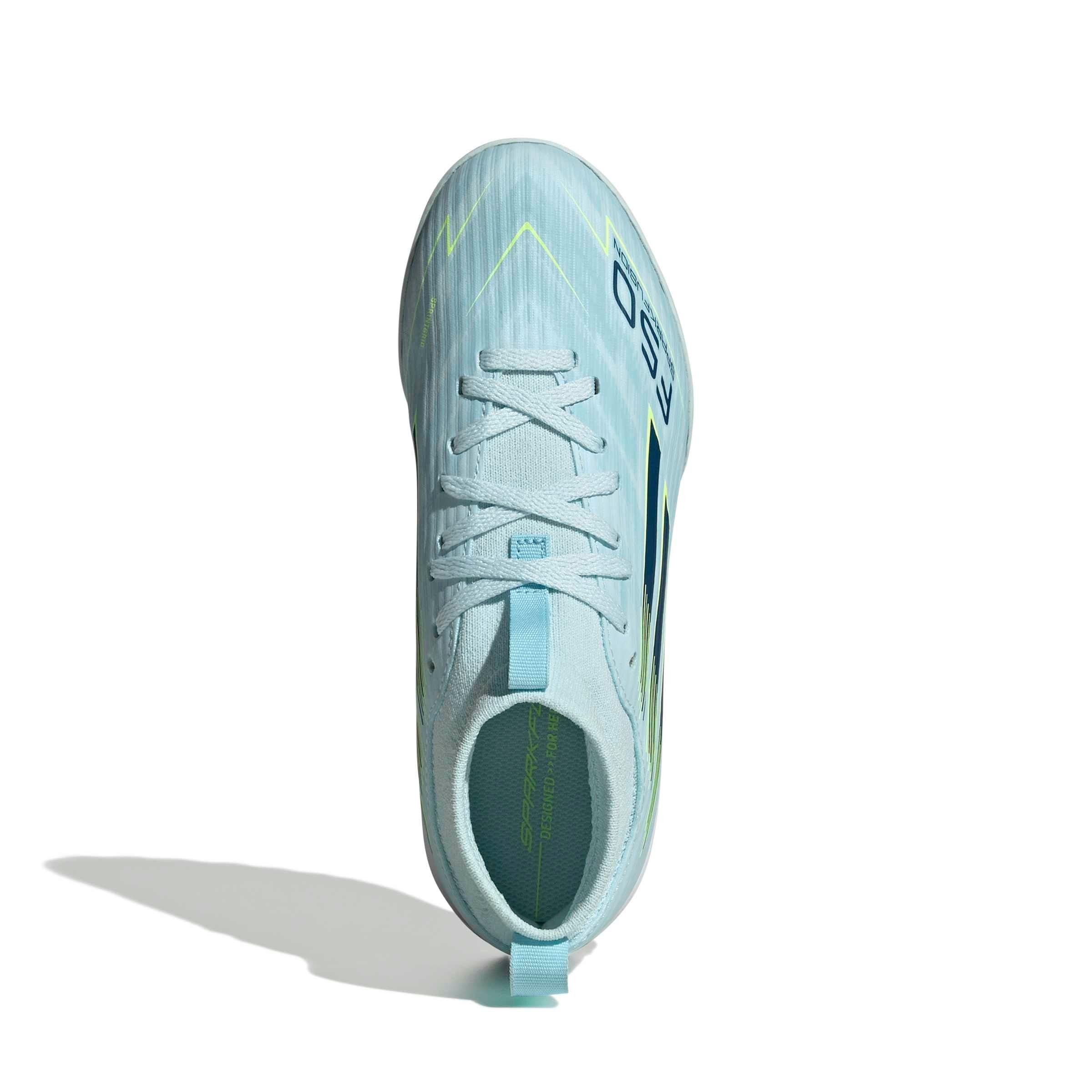 adidas F50 Sparkfusion League MC Turf "Blue/Dusky/Hi-Res Yellow" Grade School Kids' Soccer Shoe - BLUE/DUSKY/YELLOW Thumbnail View 5