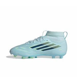 adidas F50 Sparkfusion League Mid Cut FG "Blue/Dusky/Hi-Res Yellow" Grade School Kids' Soccer Cleat