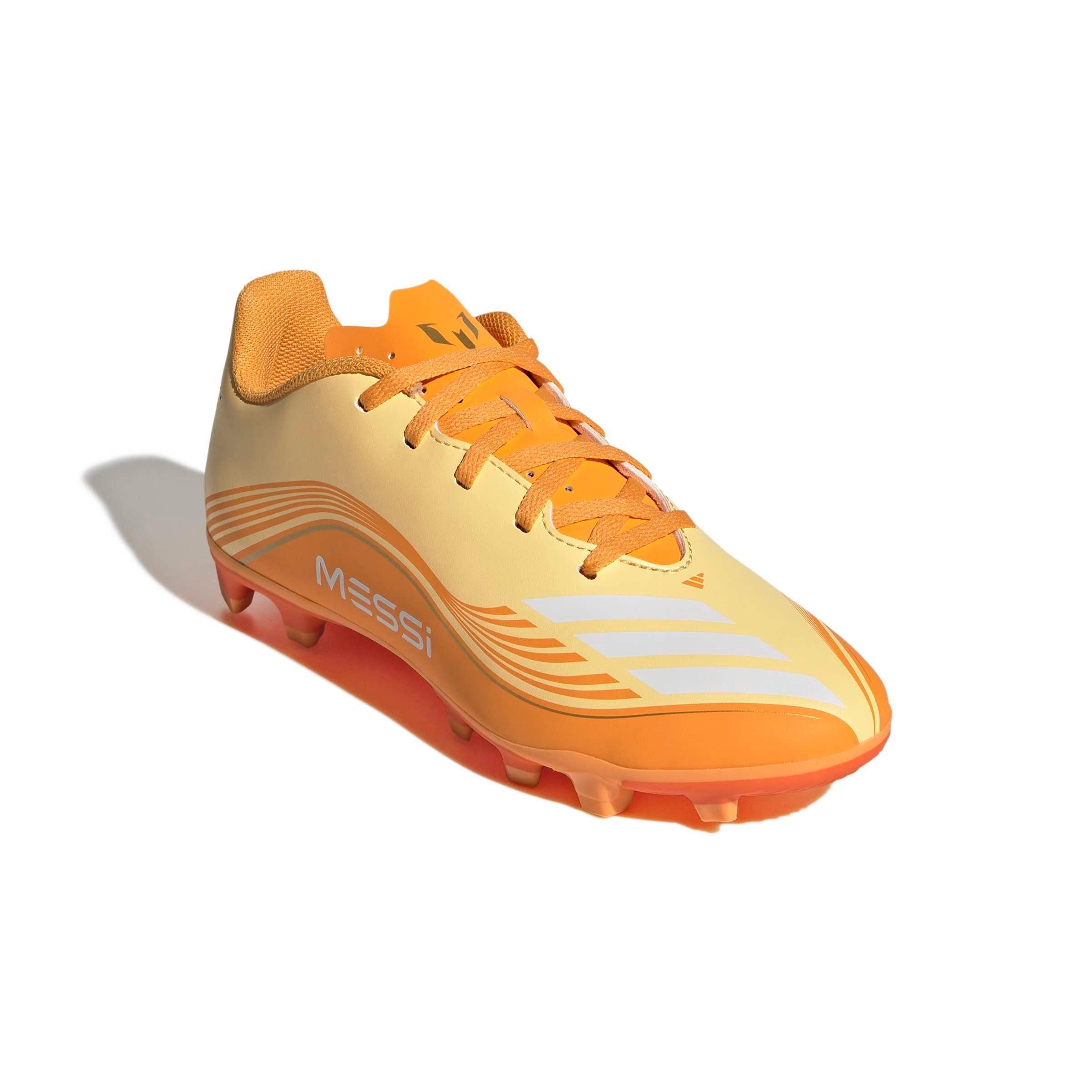 adidas F50 Messi Club FG "Ice Tangerine/Gold/Pure Tangerine" Grade School Kids' Soccer Cleat - TANGERINE/GOLD/TANGERINE Thumbnail View 3