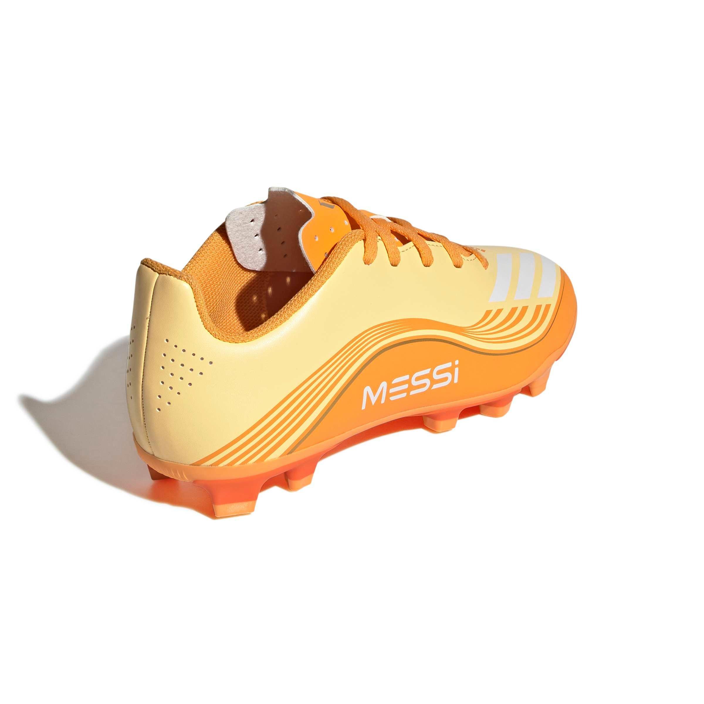 adidas F50 Messi Club FG "Ice Tangerine/Gold/Pure Tangerine" Grade School Kids' Soccer Cleat - TANGERINE/GOLD/TANGERINE Thumbnail View 4