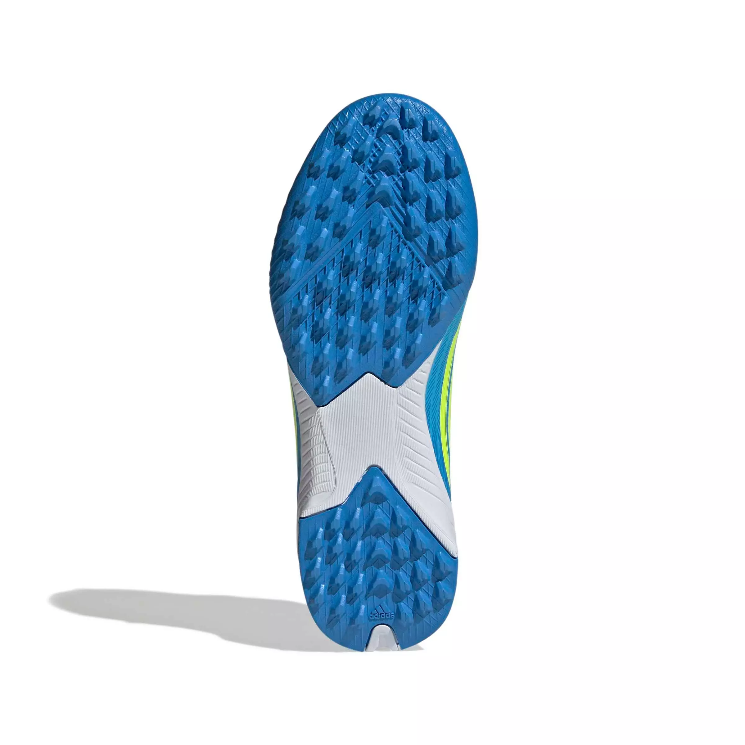 adidas F50 League Turf "Lucid Ray Blue/Yellow 2/Lucid Aquamarine" Grade School Kids' Soccer Shoe - BLUE/YELLOW/AQUAMARINE