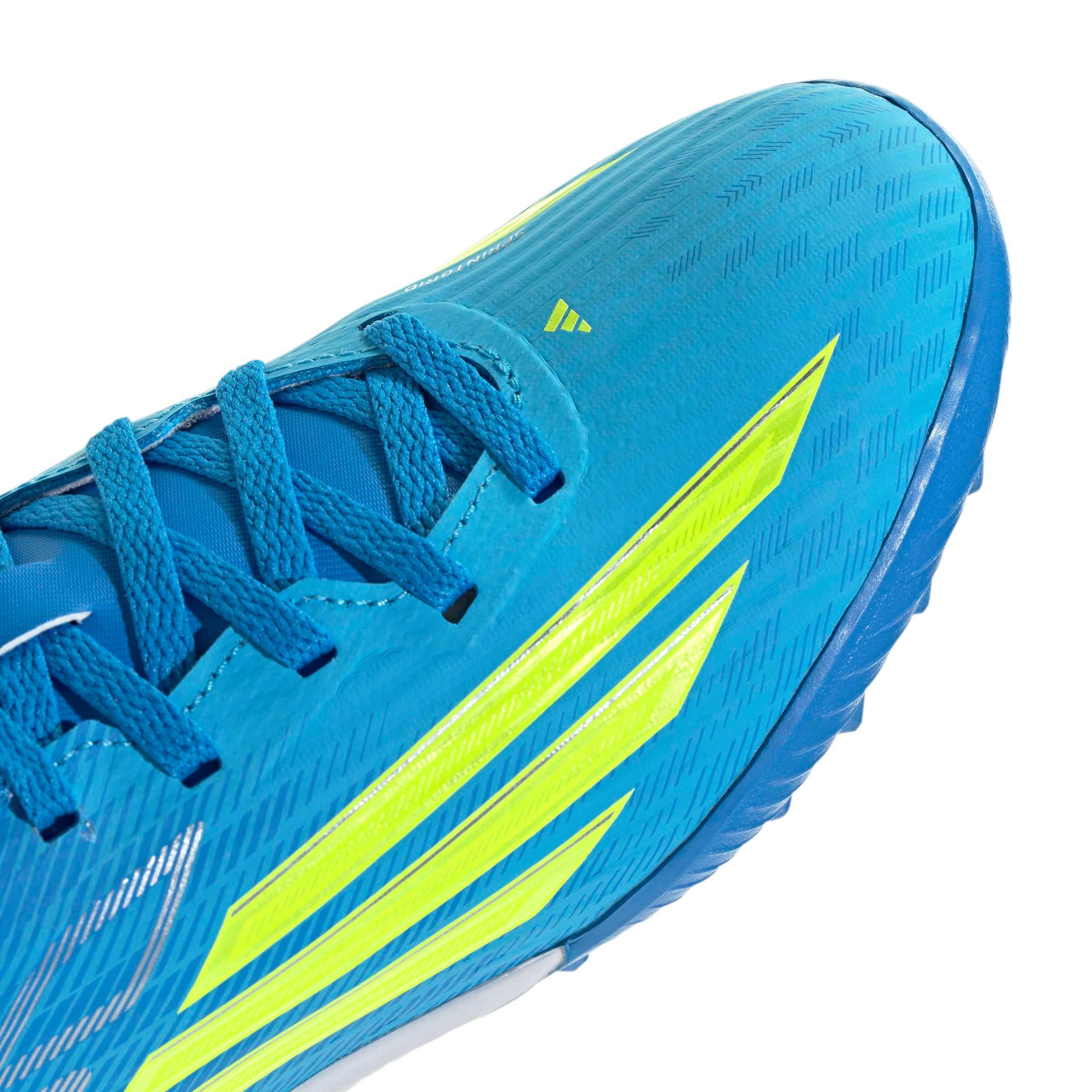 adidas F50 League Turf "Lucid Ray Blue/Yellow 2/Lucid Aquamarine" Grade School Kids' Soccer Shoe - BLUE/YELLOW/AQUAMARINE Thumbnail View 8