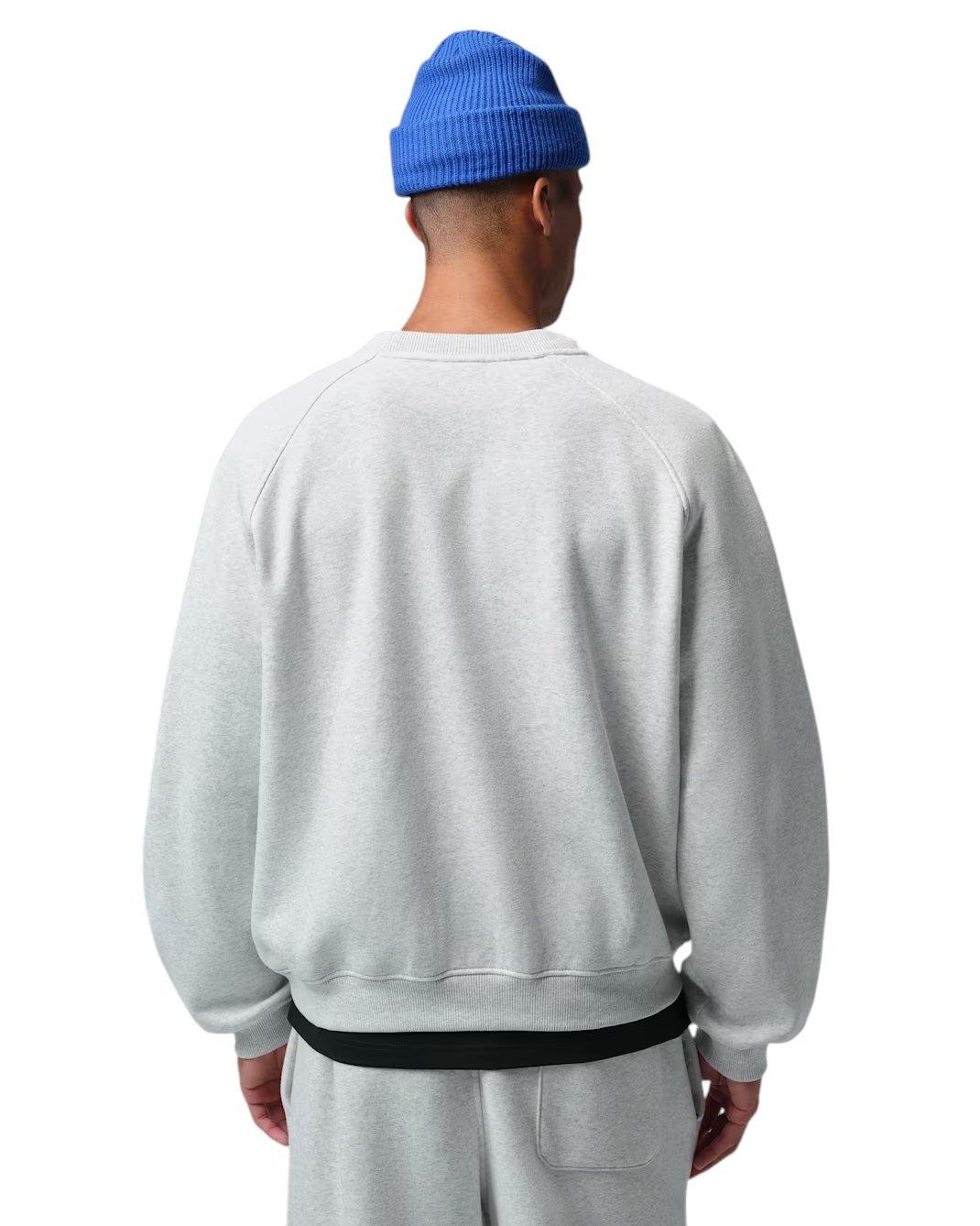 Jordan Men's Brooklyn Oversized Fleece Crew-Neck Sweatshirt - Grey - GREY
