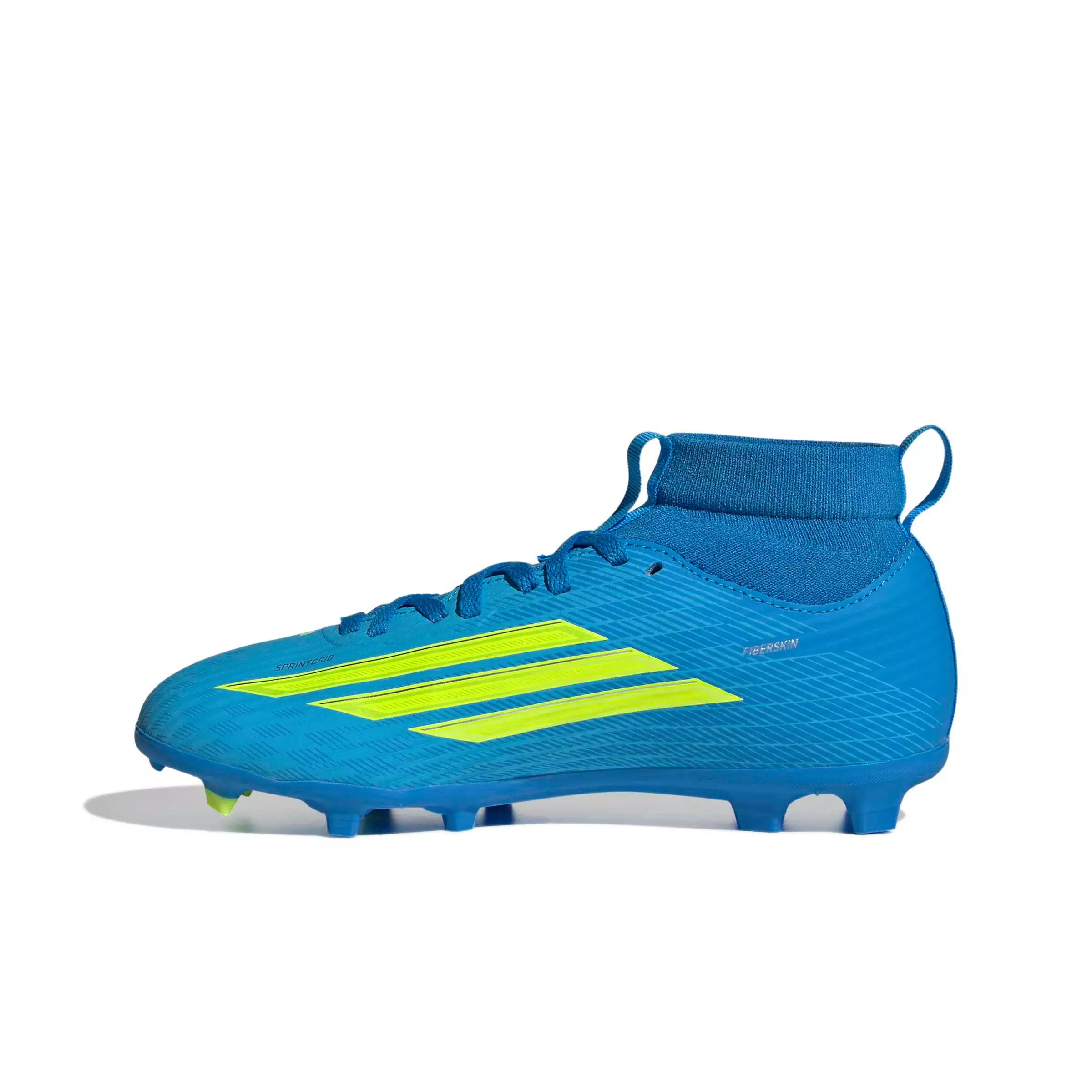 adidas F50 League MC FG "Lucid Ray Blue/Yellow 2/Lucid Aquamarine" Grade School Kids' Soccer Cleat - BLUE/YELLOW/AQUAMARINE
