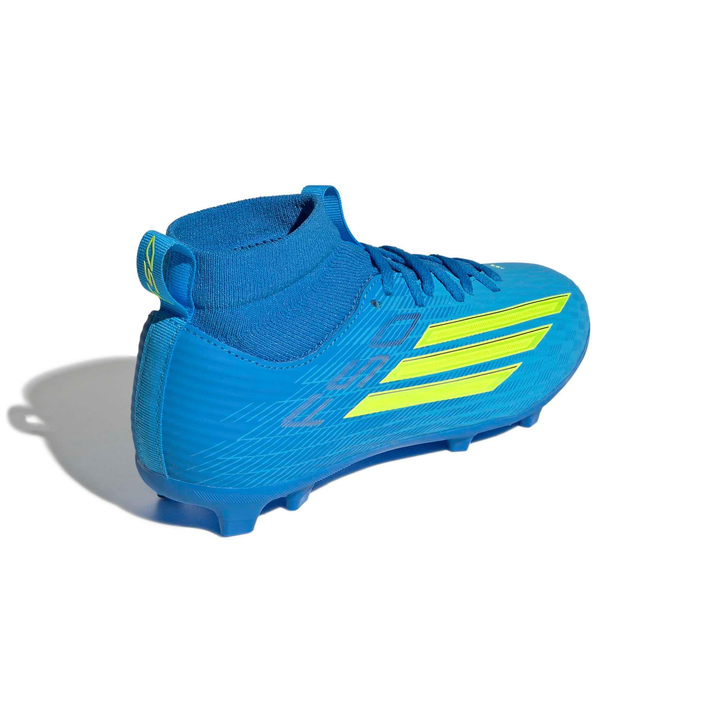 adidas F50 League MC FG Grade School Kids' "Lucid Ray Blue/Yellow 2/Lucid Aquamarine" Soccer Cleat