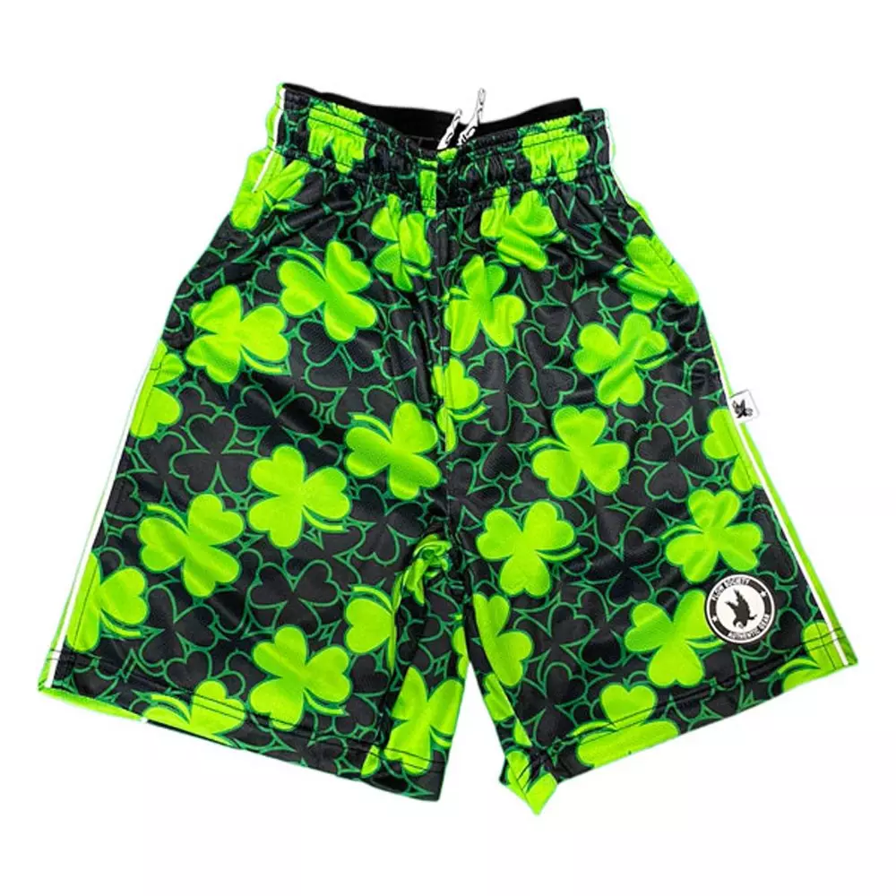 Flow Society Big Boys' Shamrock Flow Shorts - Green/Black - GREEN/BLACK