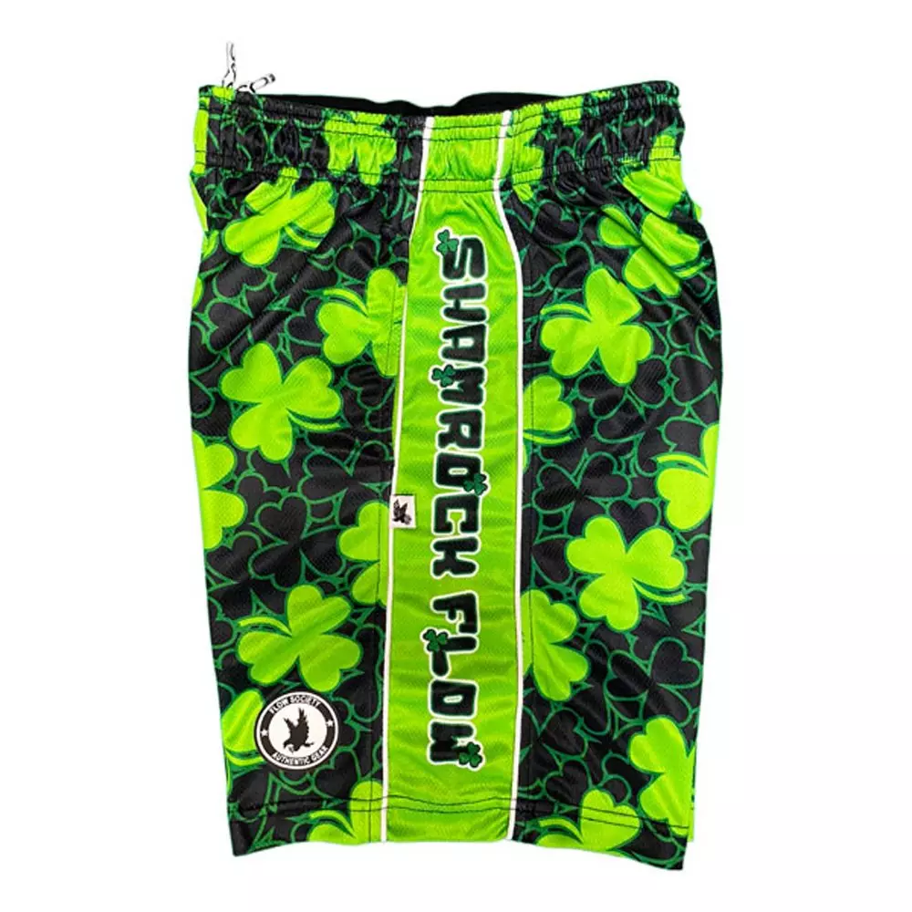 Flow Society Big Boys' Shamrock Flow Shorts - Green/Black - GREEN/BLACK