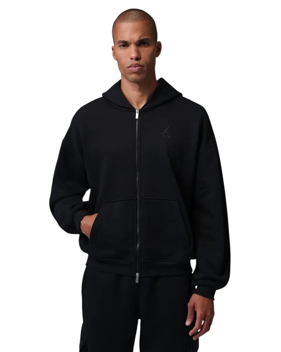 Jordan Men's Brooklyn Oversized Fleece Full-Zip - Black - BLACK