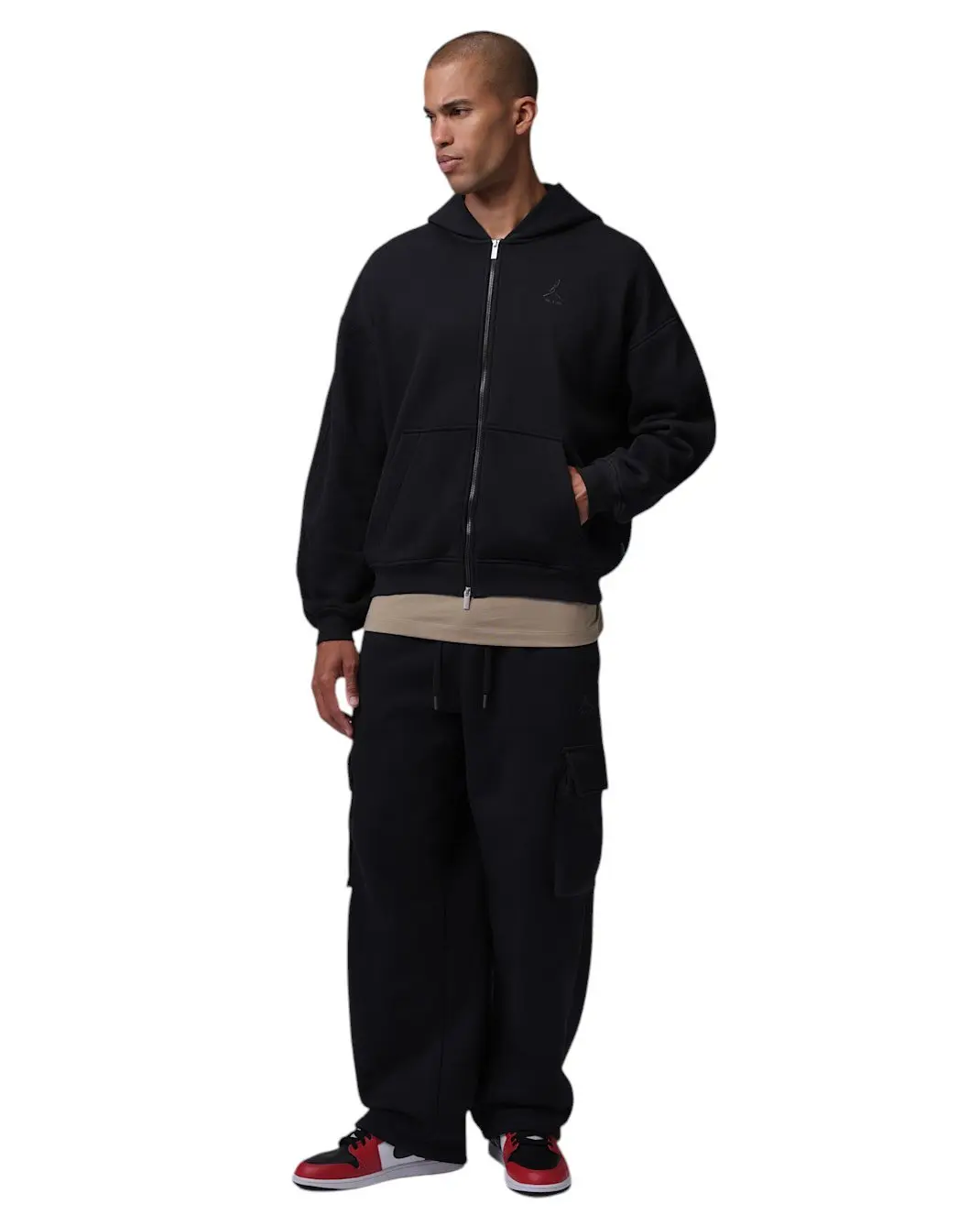 Jordan Men's Brooklyn Oversized Fleece Full-Zip - Black - BLACK