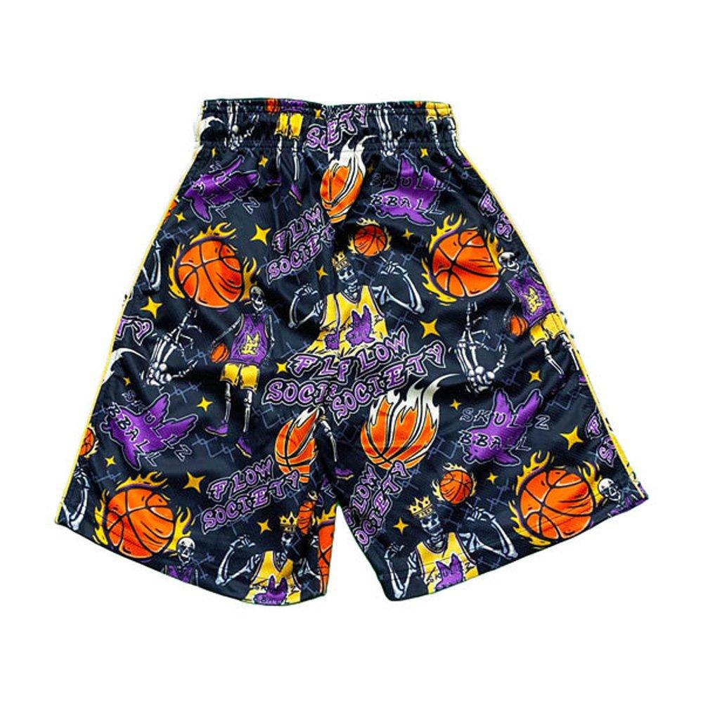 Flow Society Big Boys' Skeleton Hoops Shorts - Black - BLACK Thumbnail View 2