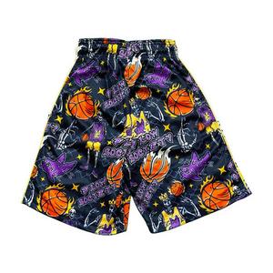 Flow Society Big Boys' Skeleton Hoops Shorts -Black