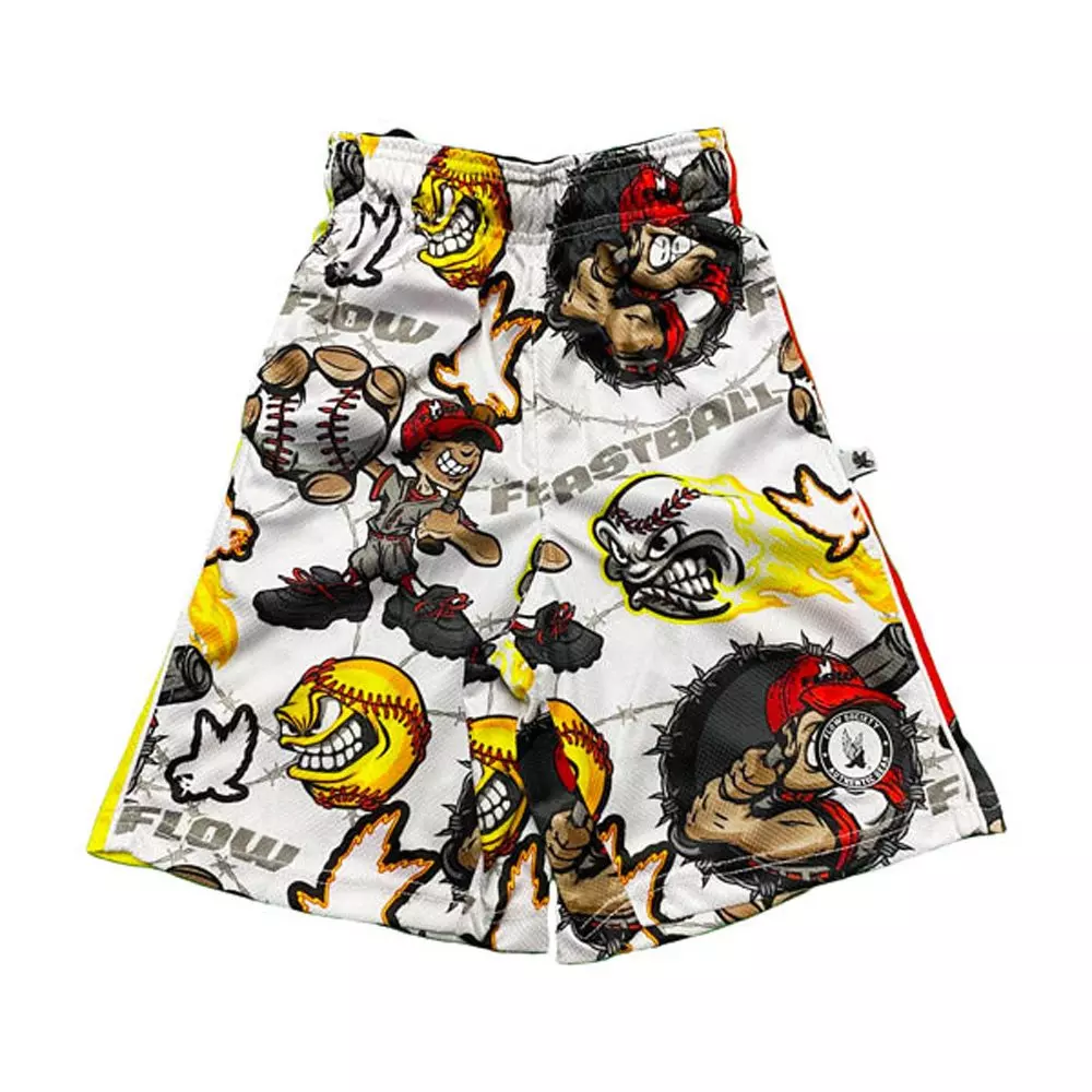 Flow Society Big Boys' Angry Fastball Shorts - White - WHITE