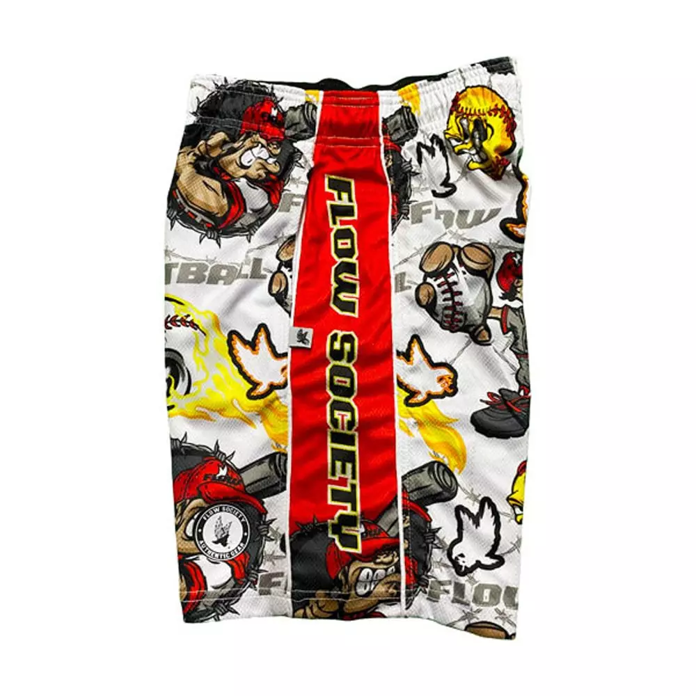 Flow Society Big Boys' Angry Fastball Shorts - White - WHITE
