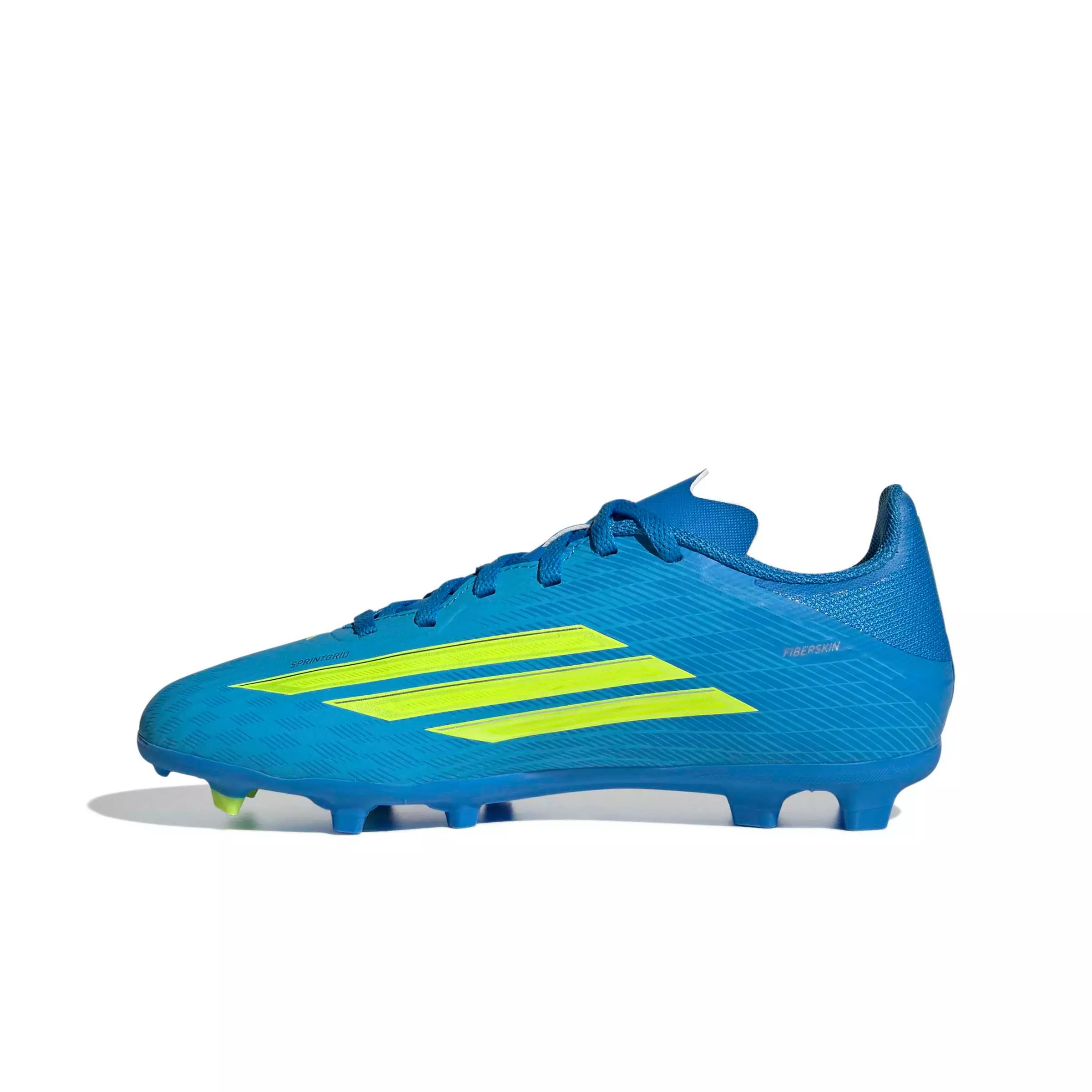 adidas F50 League FG "Lucid Ray Blue/Yellow 2/Lucid Aquamarine" Grade School Kids' Soccer Cleat - BLUE/YELLOW/AQUAMARINE