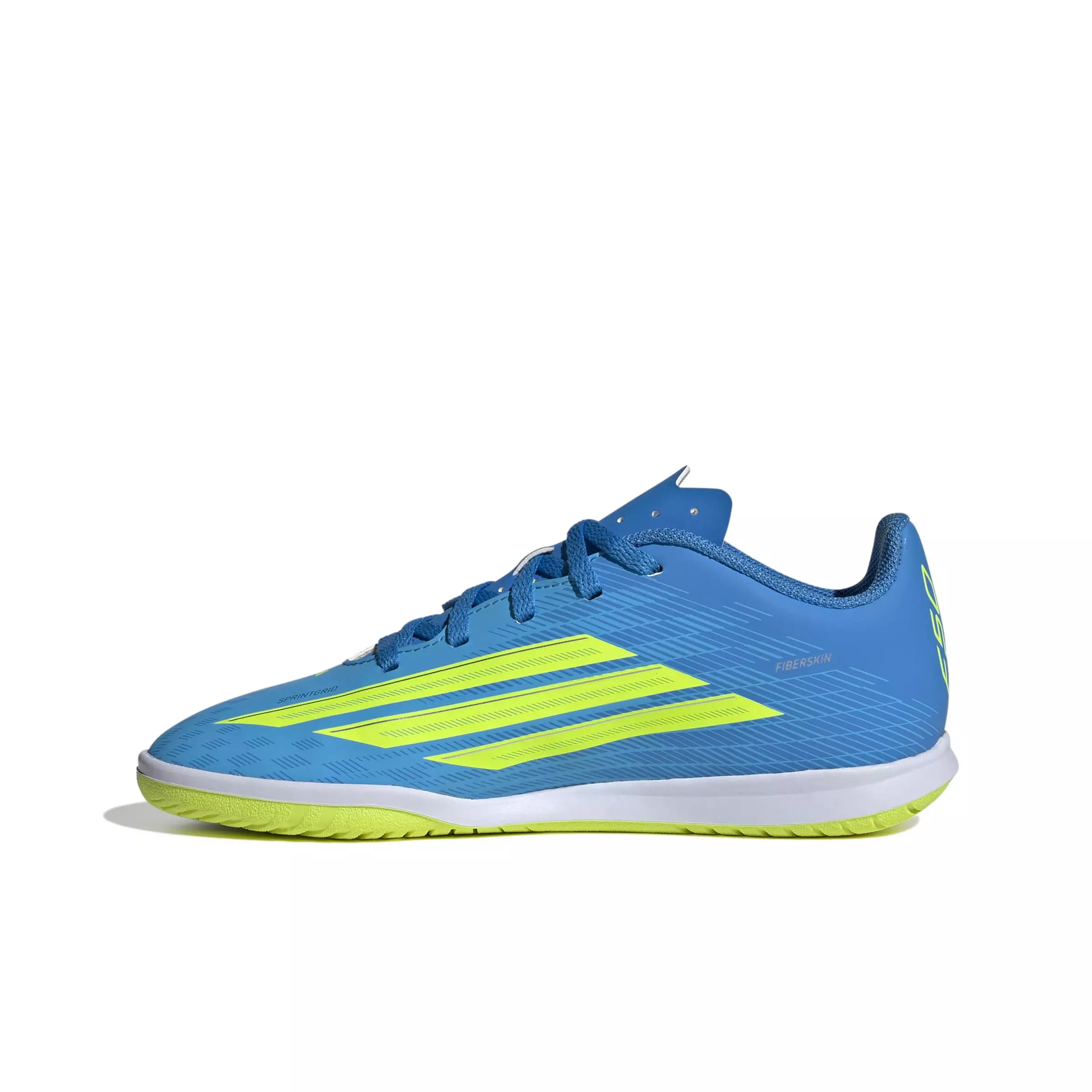 adidas F50 Club Indoor "Lucid Ray Blue/Yellow 2/Lucid Aquamarine" Grade School Kids' Soccer Shoe - BLUE/YELLOW/AQUAMARINE