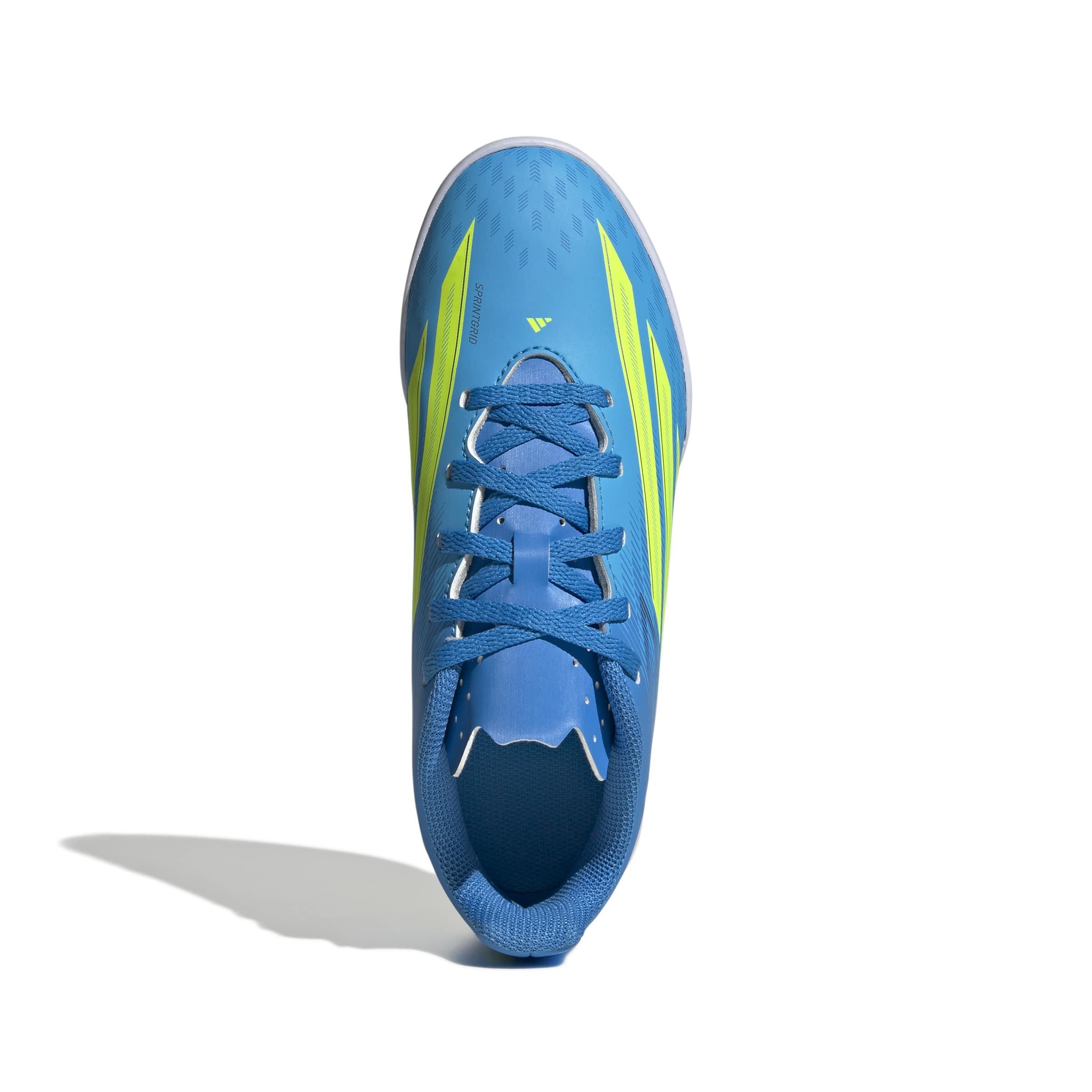 adidas F50 Club Indoor "Lucid Ray Blue/Yellow 2/Lucid Aquamarine" Grade School Kids' Soccer Shoe - BLUE/YELLOW/AQUAMARINE Thumbnail View 5