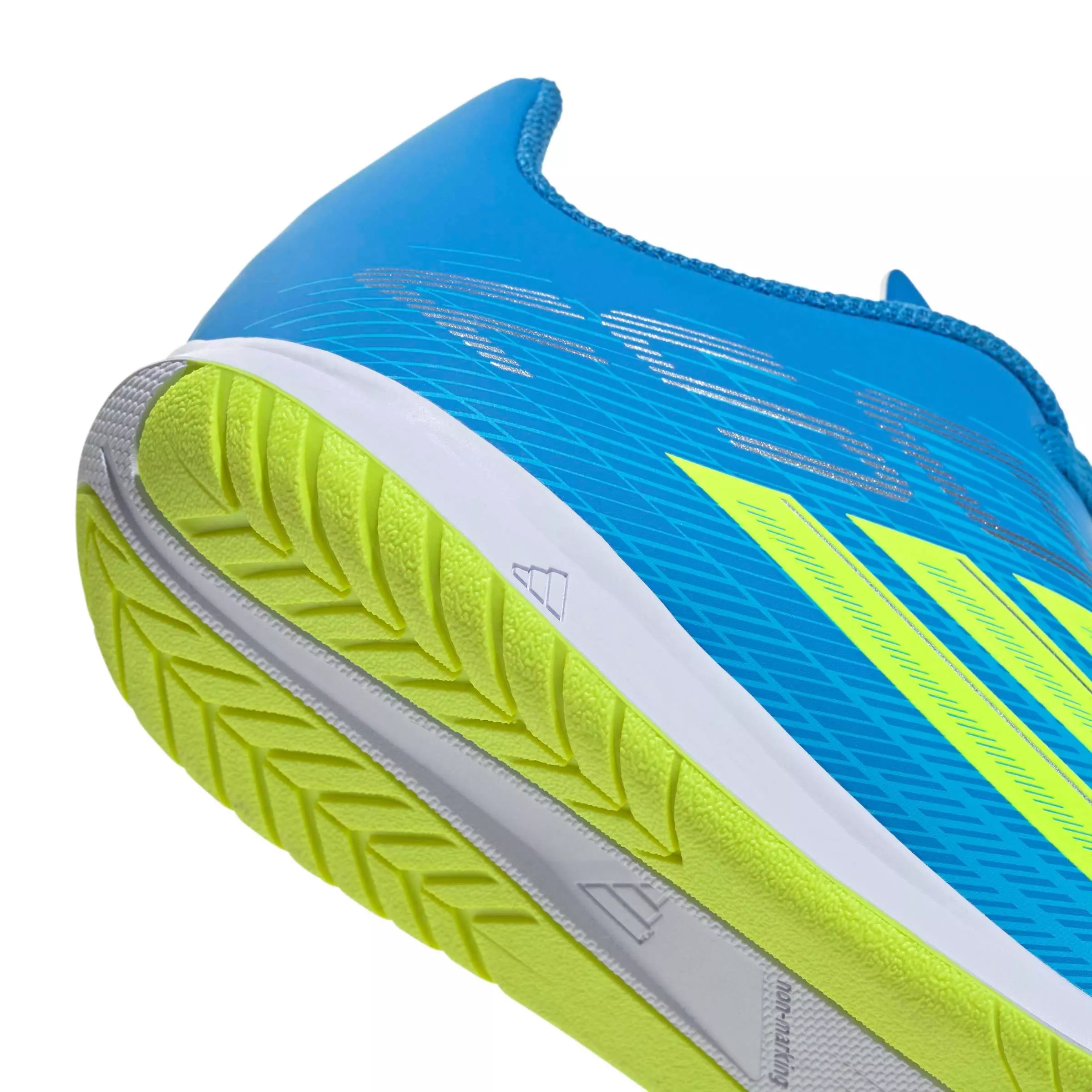adidas F50 Club Indoor "Lucid Ray Blue/Yellow 2/Lucid Aquamarine" Grade School Kids' Soccer Shoe - BLUE/YELLOW/AQUAMARINE
