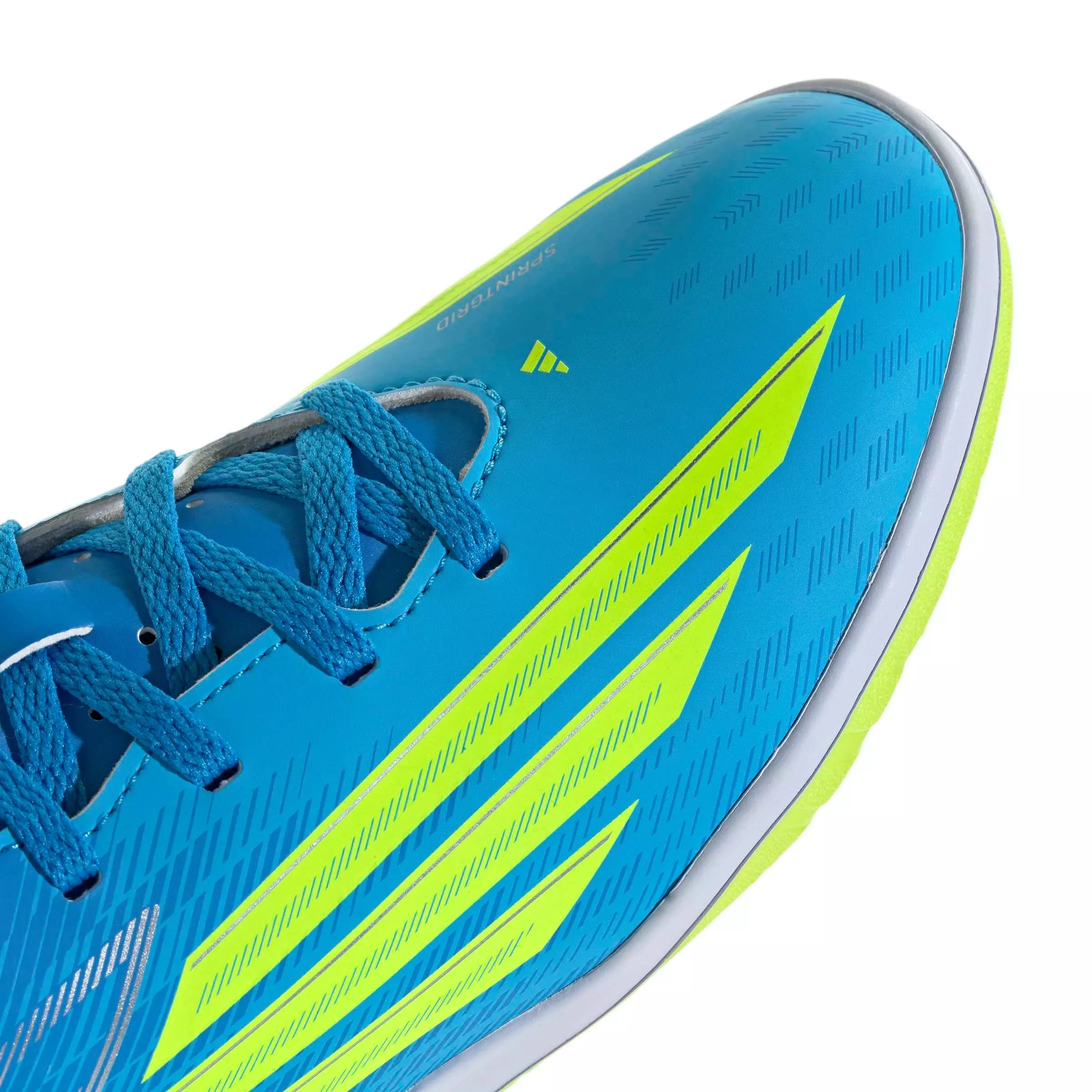 adidas F50 Club Indoor "Lucid Ray Blue/Yellow 2/Lucid Aquamarine" Grade School Kids' Soccer Shoe - BLUE/YELLOW/AQUAMARINE