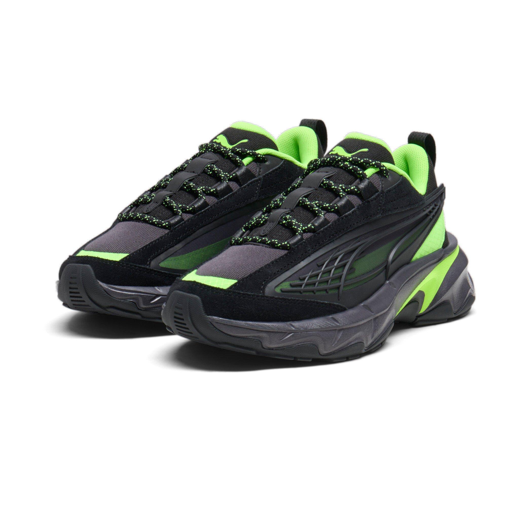 PUMA Carbon Particle JR Grade School Boys' "PUMA Black/Pro Green/Dark Coal" Shoe