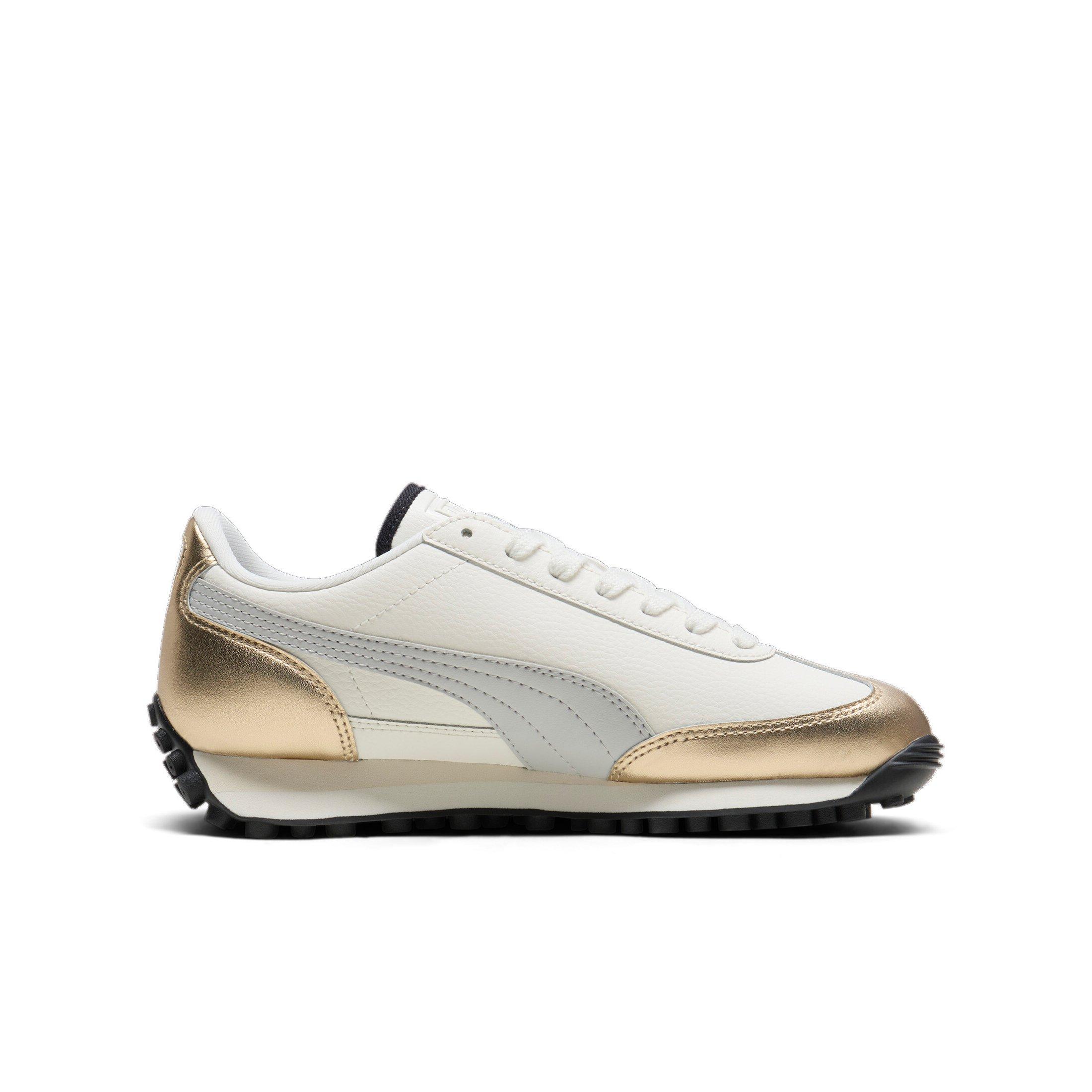 PUMA Easy Rider Mixed Metals JR "Warm White/PUMA Gold/Glacial Grey/PUMA Black" Grade School Girls' Shoe - WHITE/GOLD/GREY/BLACK