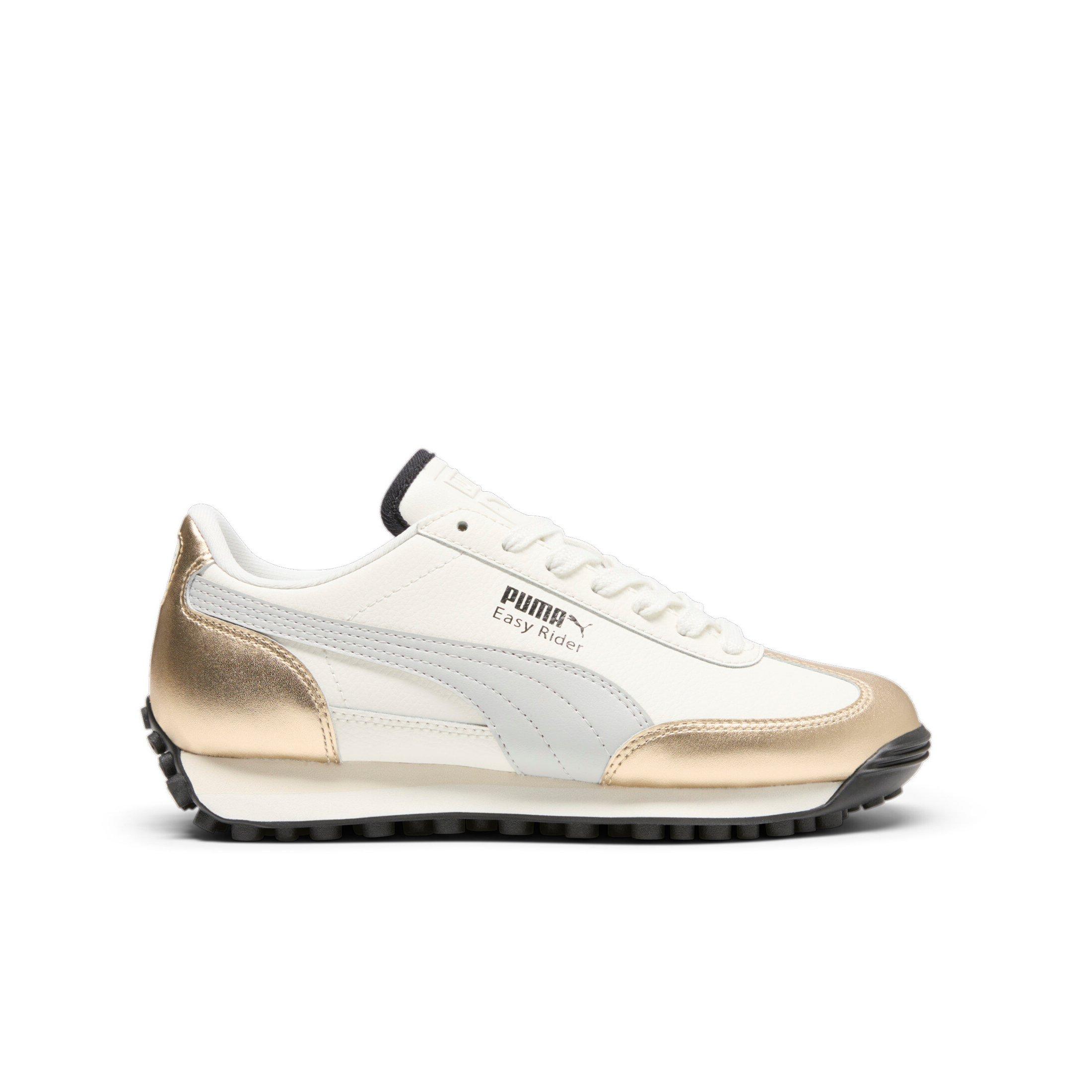 PUMA Easy Rider Mixed Metals JR Grade School Girls' "Warm White/Gold/Glacial Grey/Black" Shoe