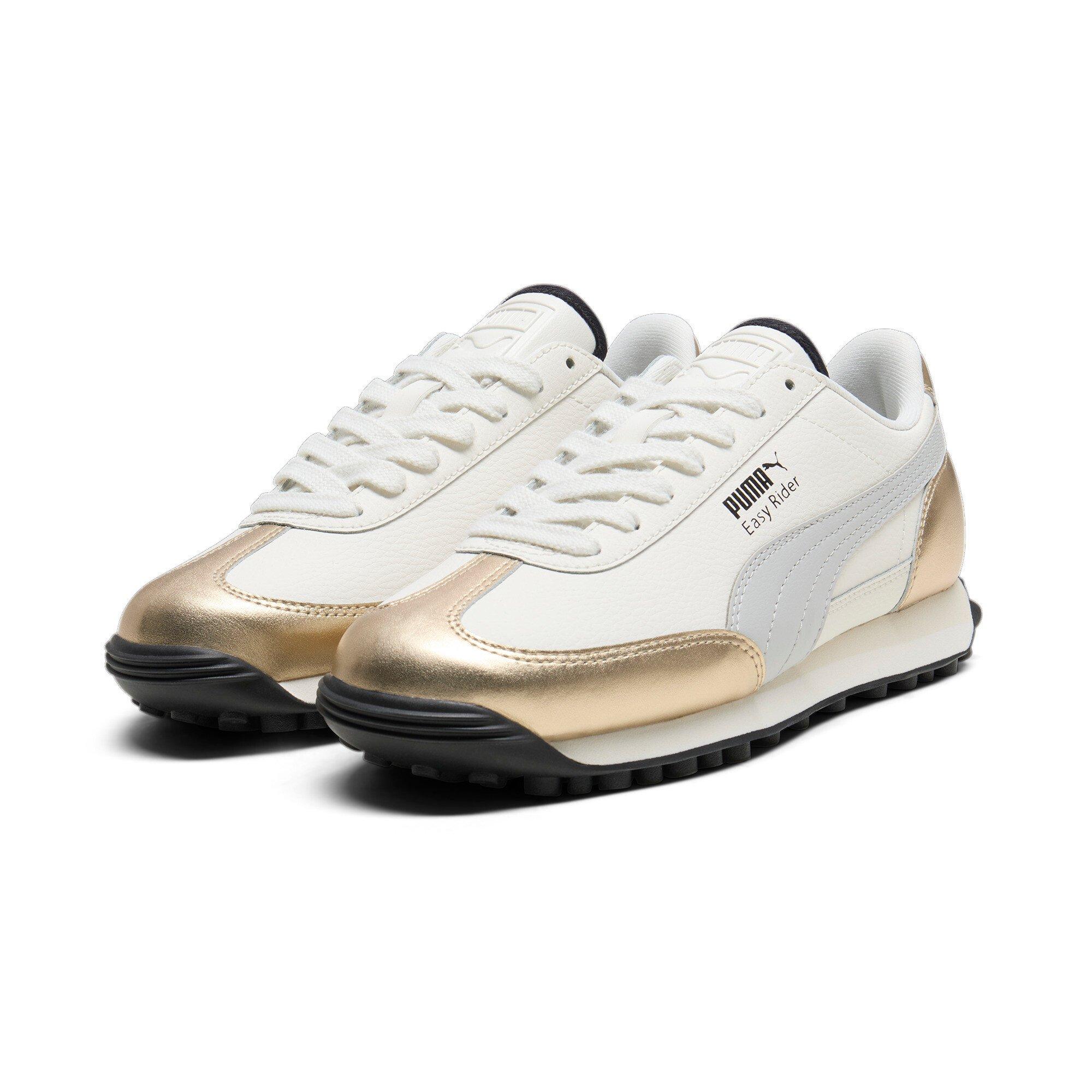 PUMA Easy Rider Mixed Metals JR Grade School Girls' "Warm White/Gold/Glacial Grey/Black" Shoe