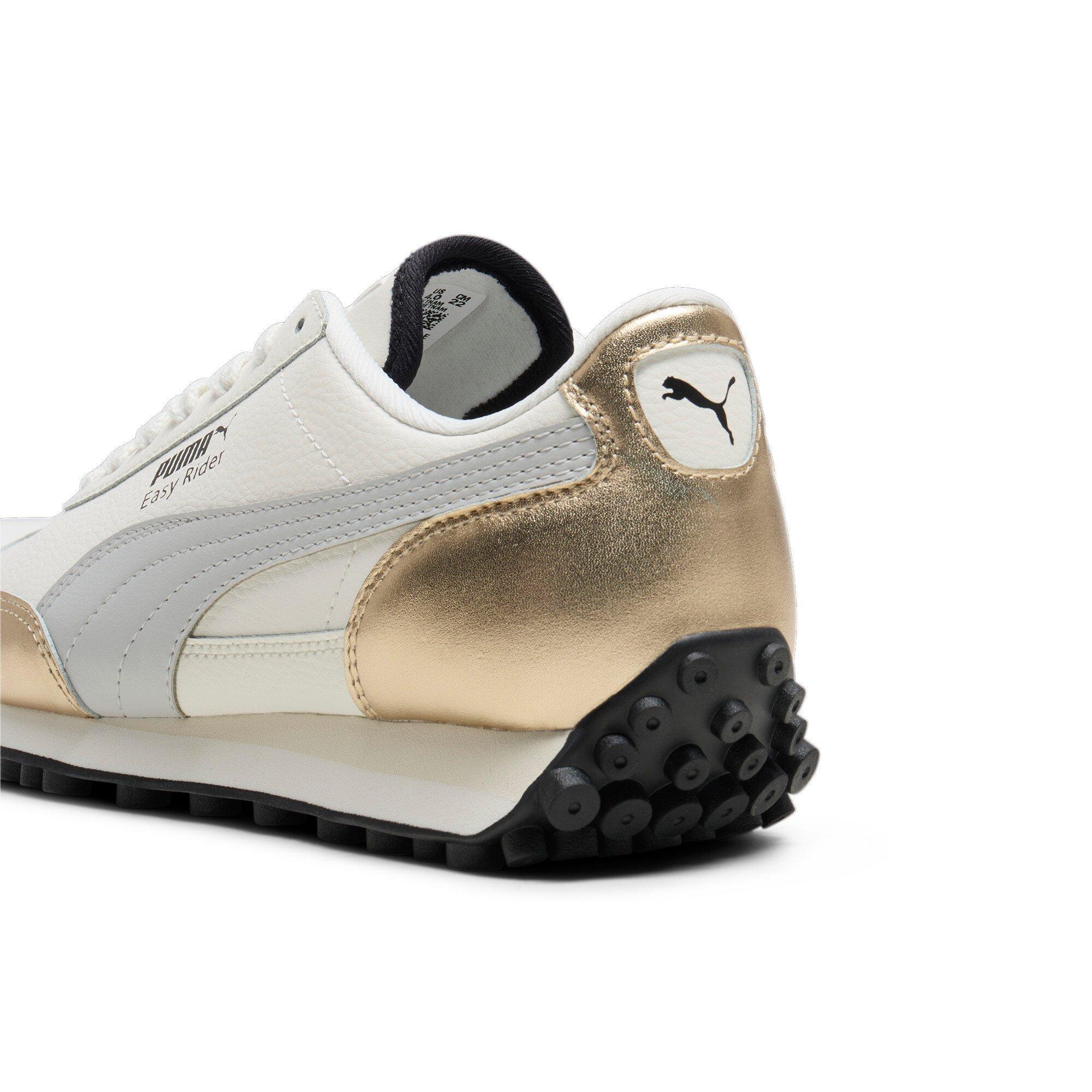 PUMA Easy Rider Mixed Metals JR Grade School Girls' "Warm White/Gold/Glacial Grey/Black" Shoe