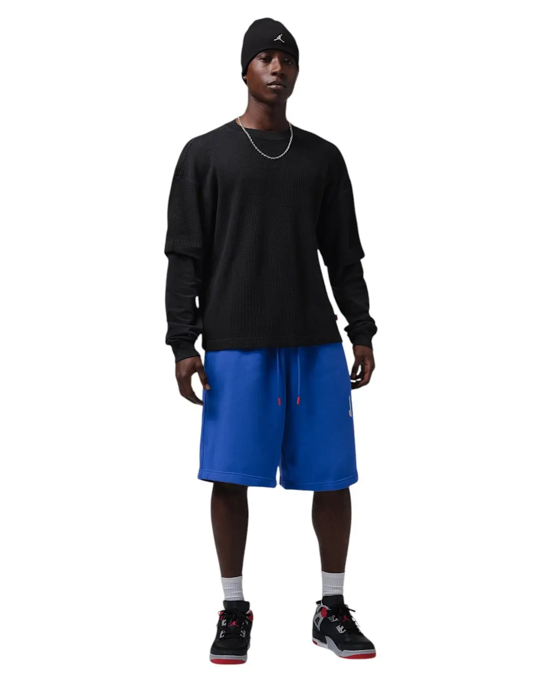Jordan Men's Brooklyn Waffle Crew-Neck Sweatshirt - Black - BLACK