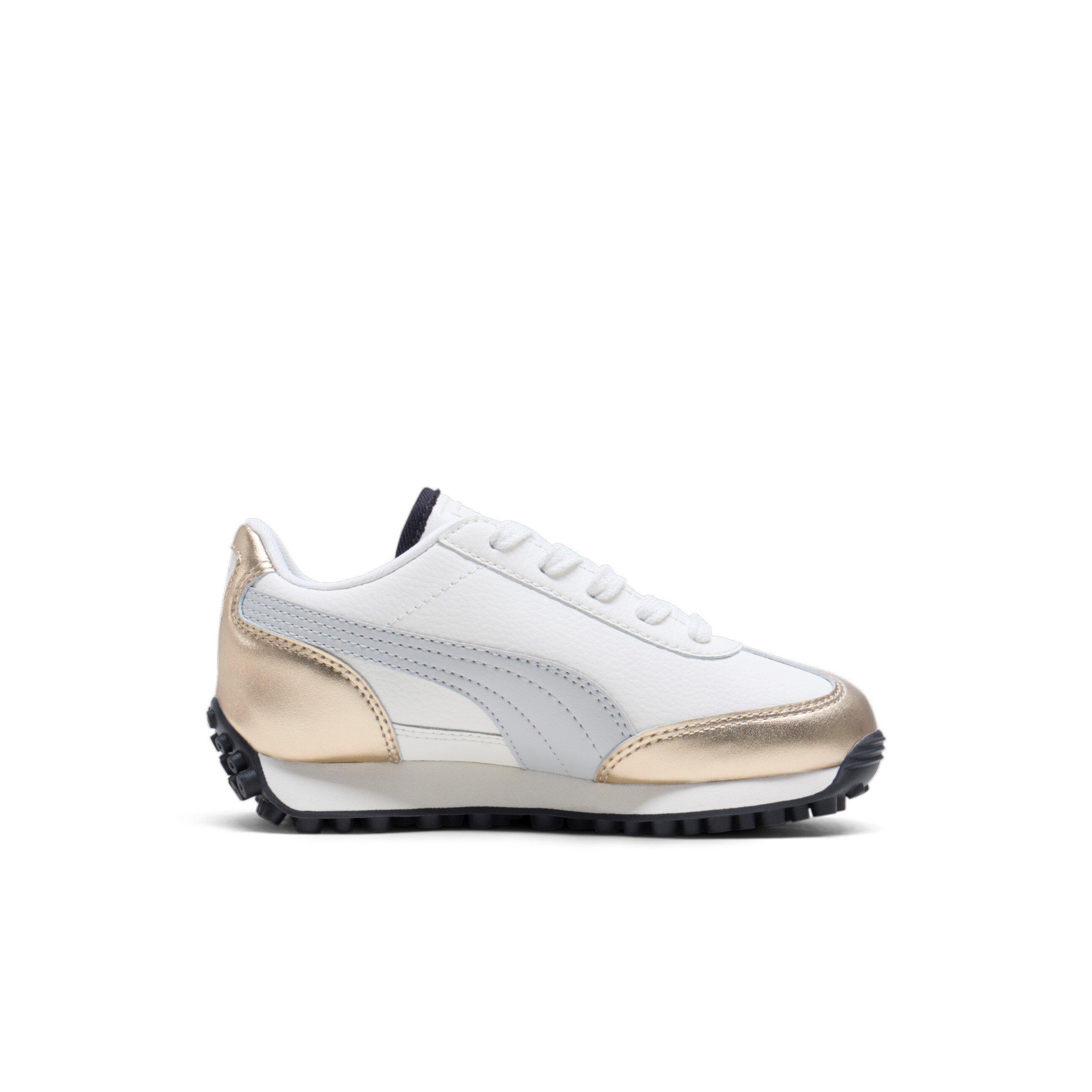 PUMA Easy Rider Mixed Metals "Warm White/PUMA Gold/Glacial Grey/PUMA Black" Preschool Girls' Shoe - WHITE/GOLD/GREY/BLACK Thumbnail View 2