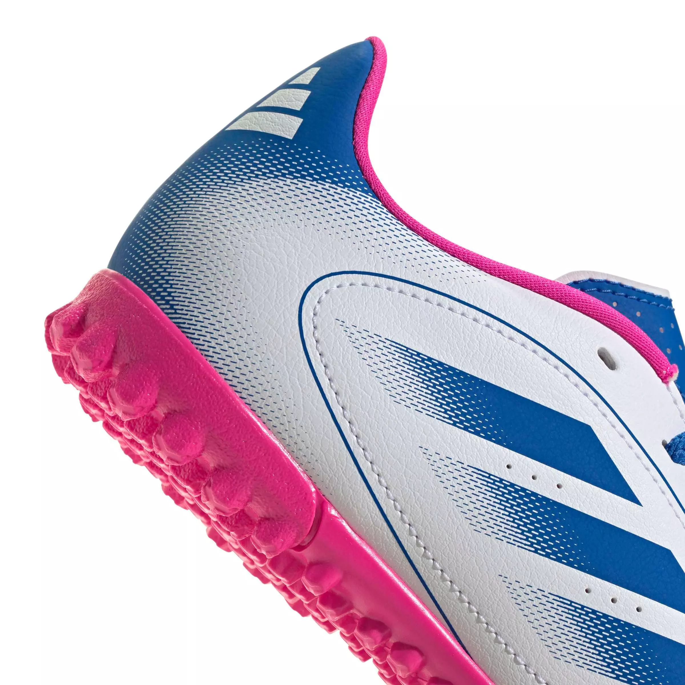 adidas Goletto IX Turf "Ftwr White/Bright Royal/Team Shock Pink 2" Preschool Kids' Soccer Shoe - WHITE/ROYAL/PINK