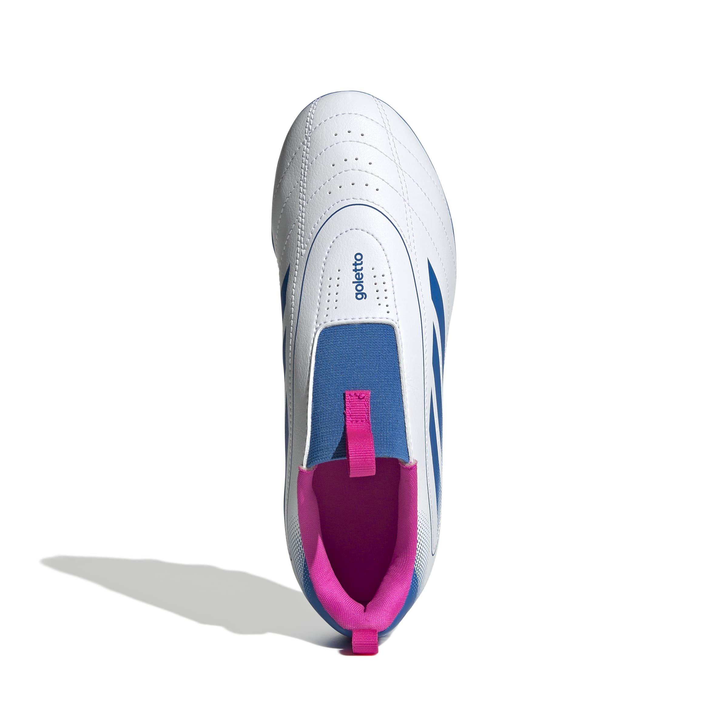 adidas Goletto IX Laceless FG "White/Bright Royal/Team Shock Pink 2" Preschool Kids' Soccer Cleat - WHITE/ROYAL/PINK Thumbnail View 5