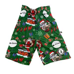 Flow Society Big Boys' Ho Ho Merry Flow Shorts -Green