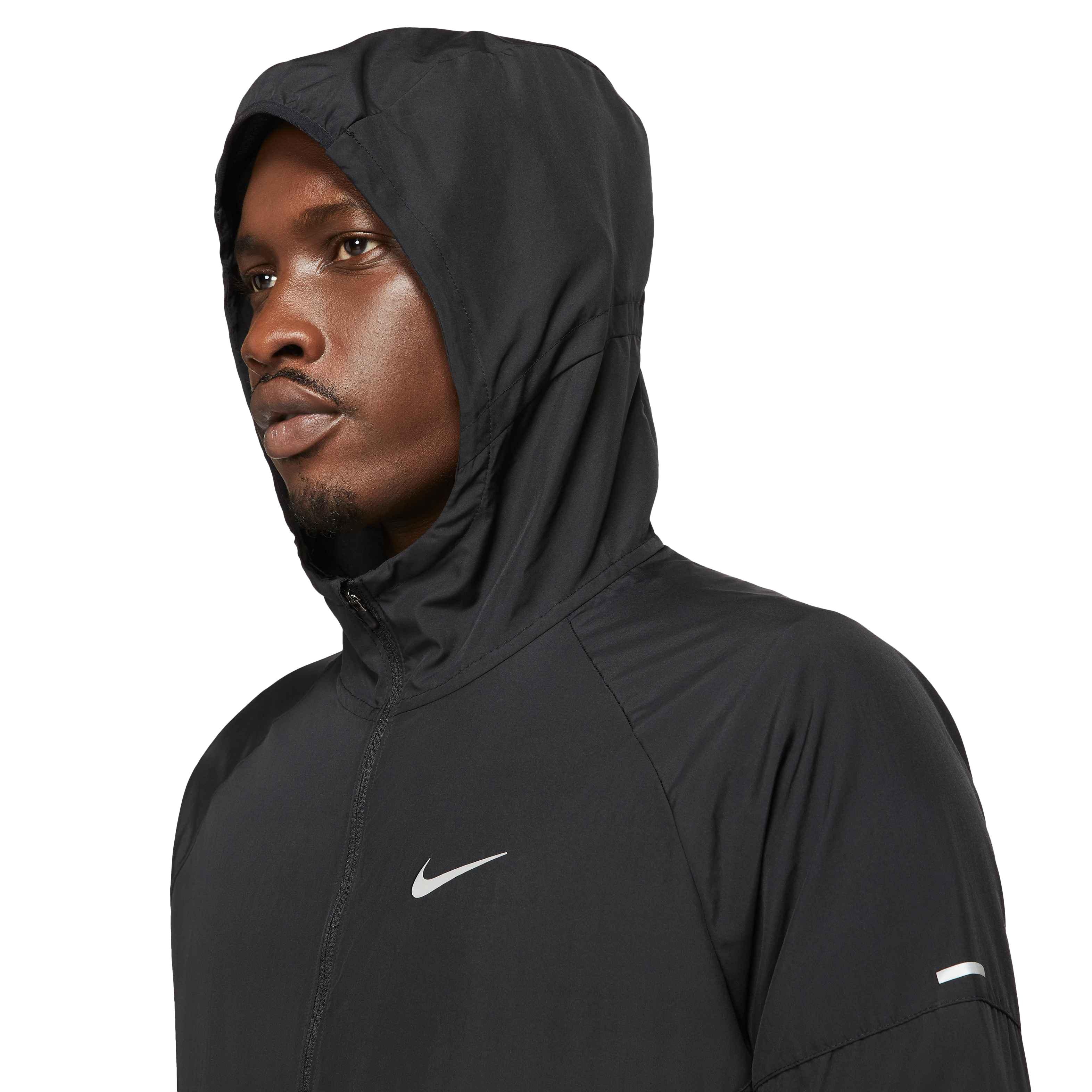 Nike Men's Repel Miler Running Jacket-Black - BLACK Thumbnail View 4