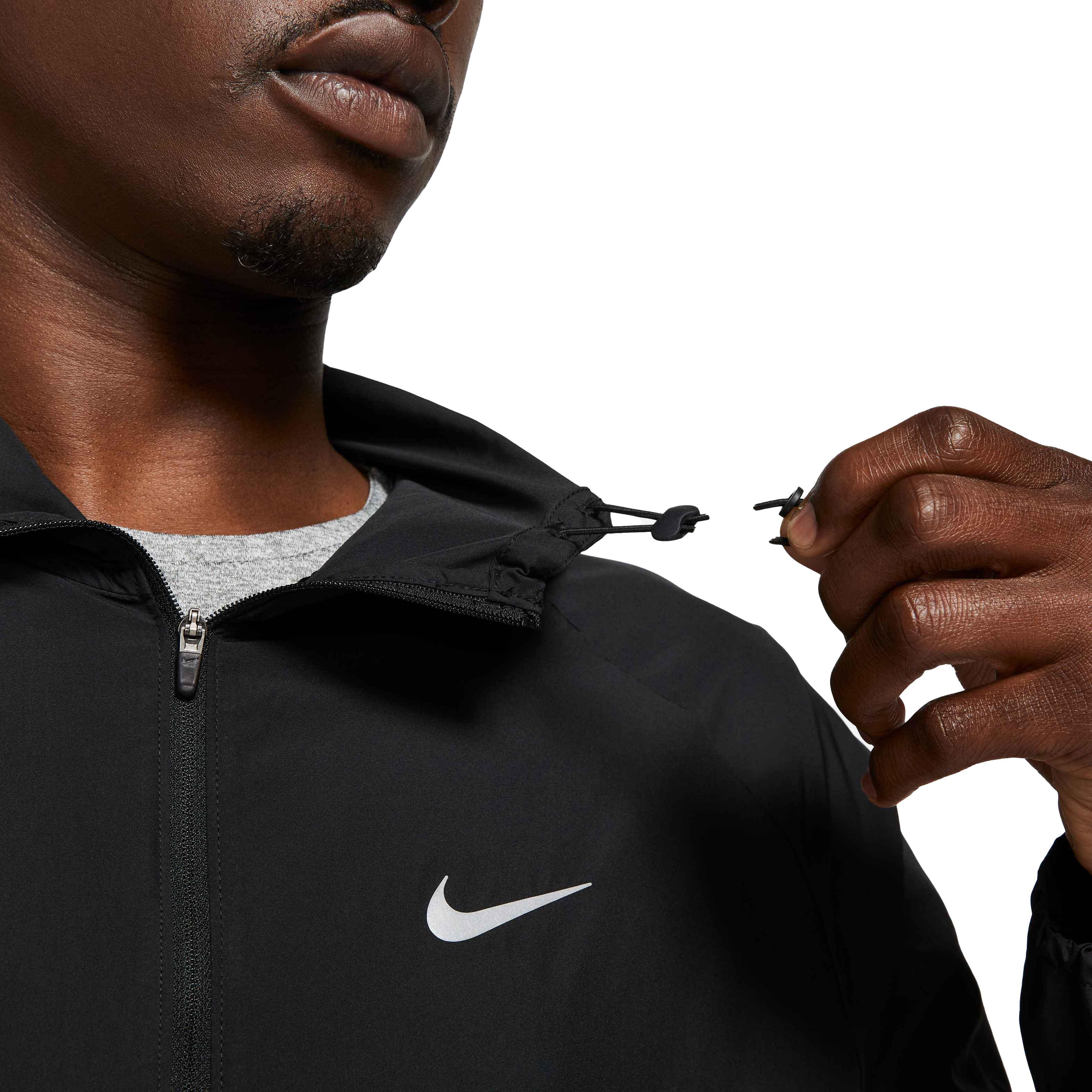 Nike Men's Repel Miler Running Jacket-Black - BLACK Thumbnail View 5