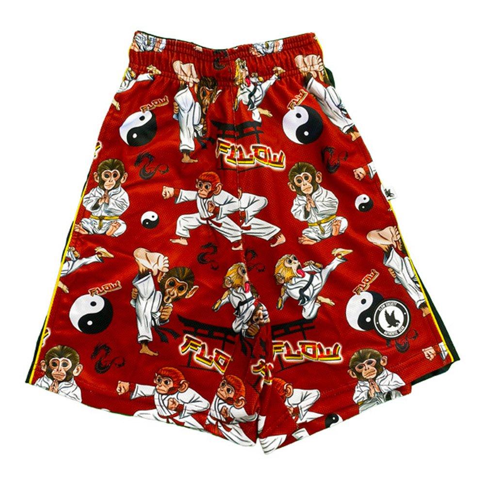 Flow Society Dojo Karate Monkey Big Boys' Red Shorts