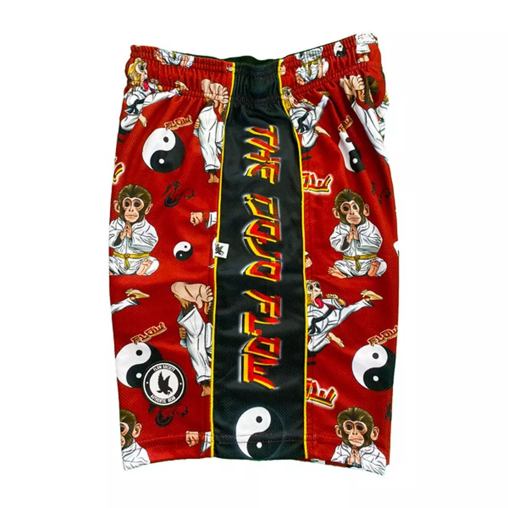 Flow Society Big Boys' Dojo Karate Monkey Shorts -Red - RED