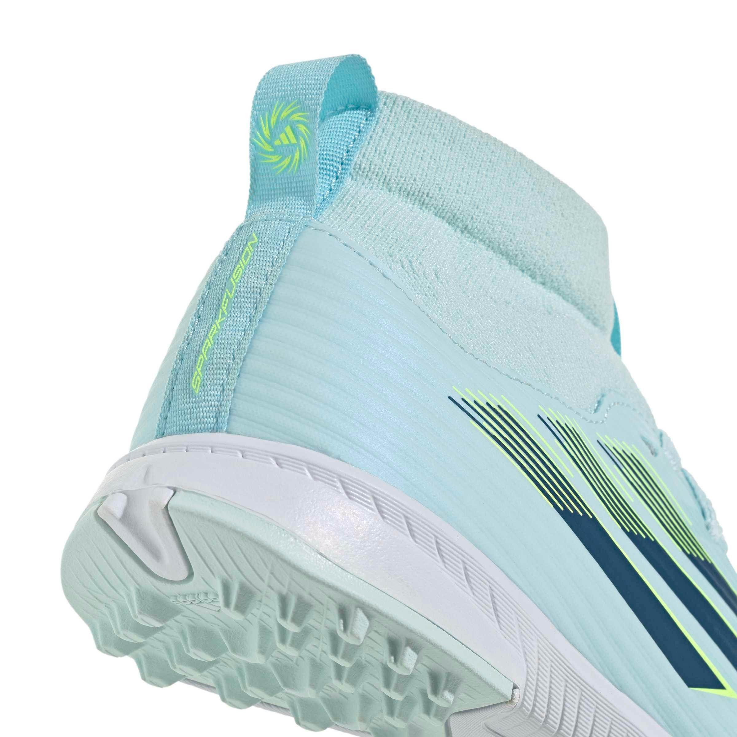 adidas F50 Sparkfusion League MC Turf "Blue/Dusky Petrol/Hi-Res Yellow" Preschool Kids' Soccer Shoe - BLUE/DUSKY/YELLOW Thumbnail View 8