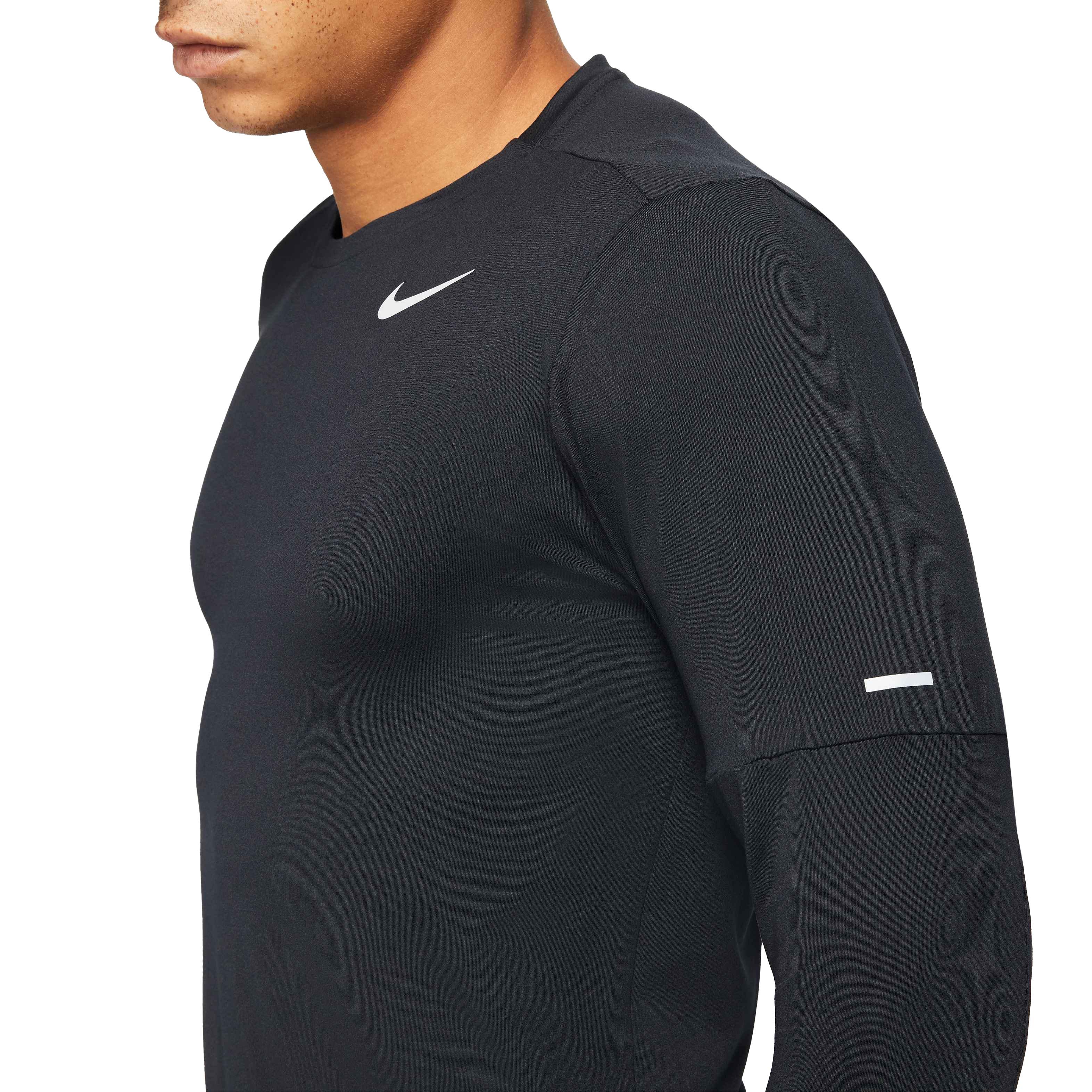 Nike Men's Dri-FIT Element Running Crew-Black - BLACK Thumbnail View 3
