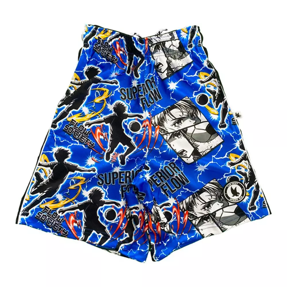 Flow Society Big Boys' Anime Superior Soccer Shorts - Blue - BLUE