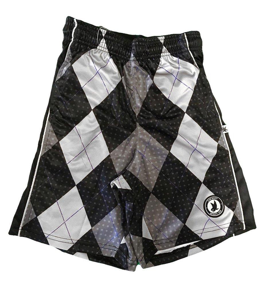 Flow Society Argyle Big Boys' Black/Silver Attack Shorts