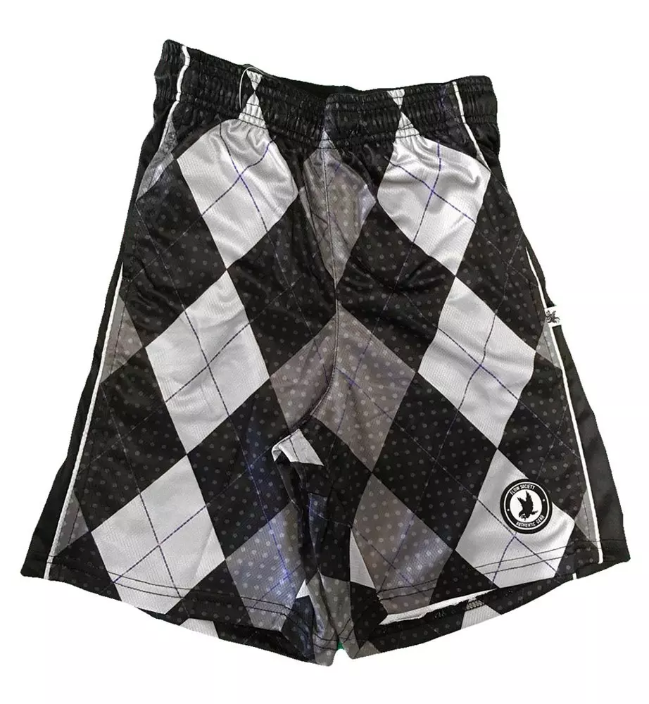 Flow Society Big Boys' Argyle Attack Shorts - Black/Silver - BLACK/SILVER