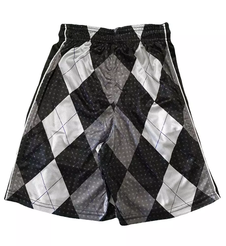 Flow Society Big Boys' Argyle Attack Shorts - Black/Silver - BLACK/SILVER