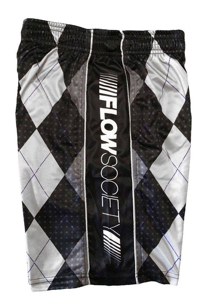 Flow Society Big Boys' Argyle Attack Shorts - Black/Silver - BLACK/SILVER Thumbnail View 3